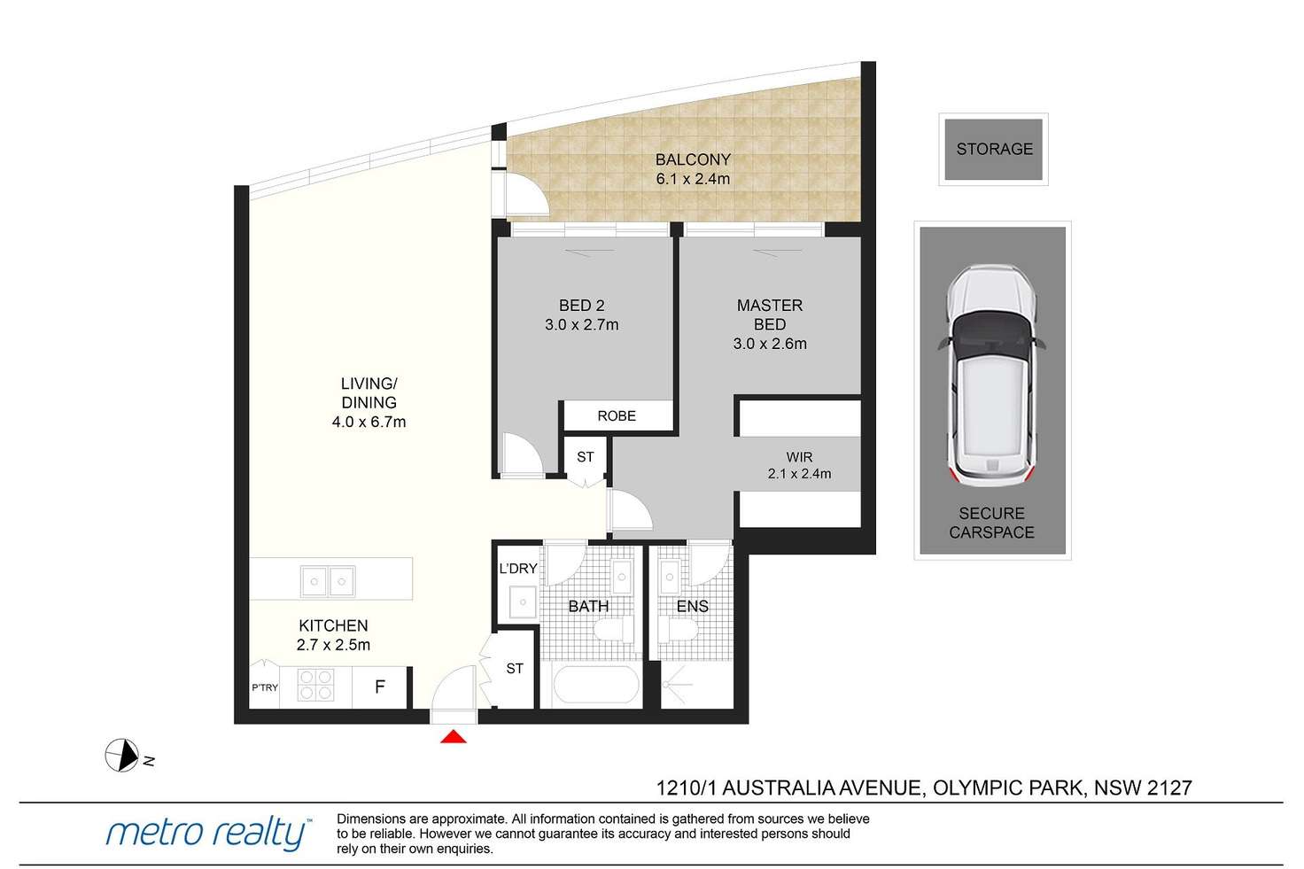 Floorplan of Homely apartment listing, 1210/1 Australia Avenue, Sydney Olympic Park NSW 2127