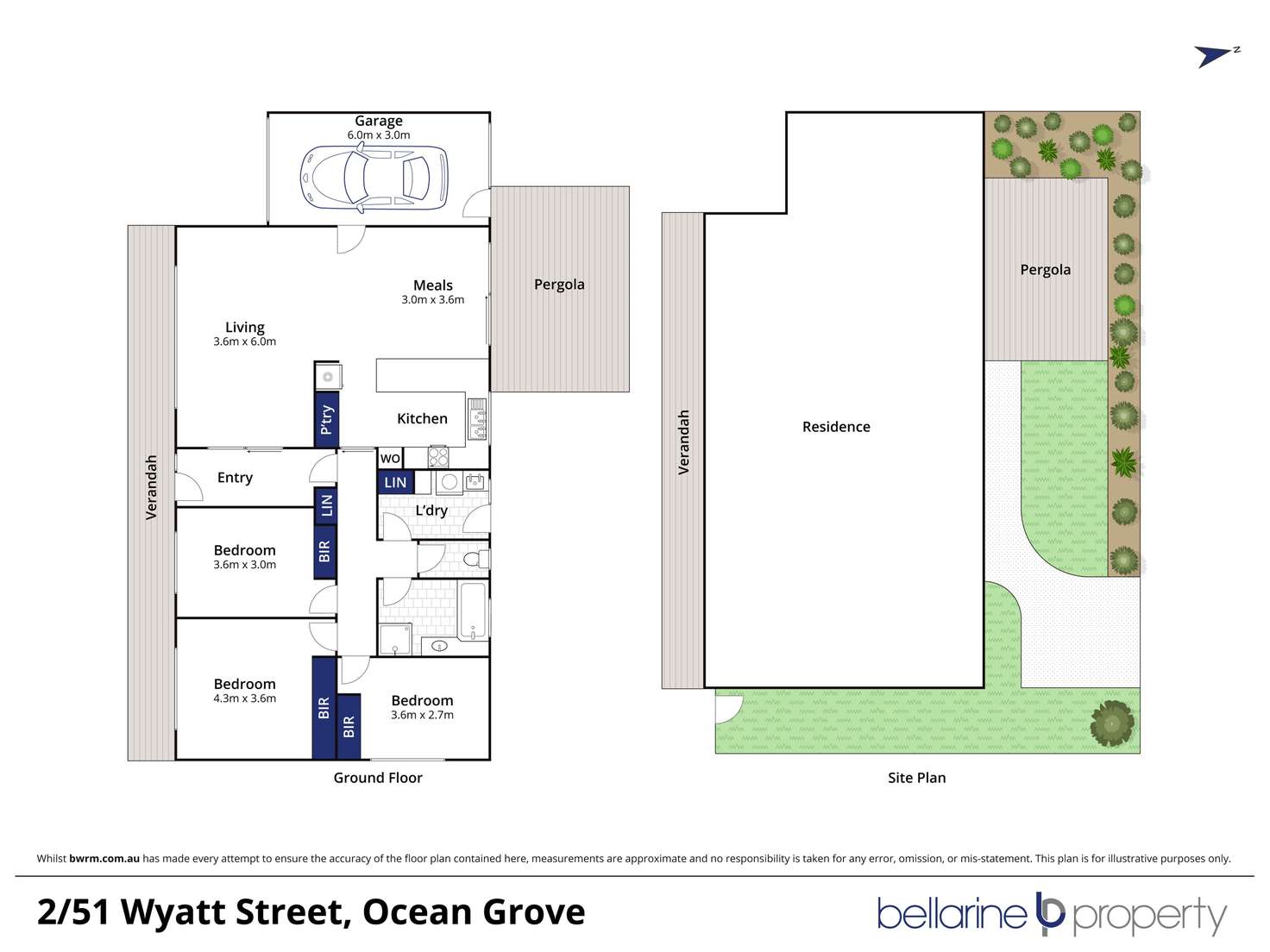 Floorplan of Homely townhouse listing, 2/51 Wyatt Street, Ocean Grove VIC 3226