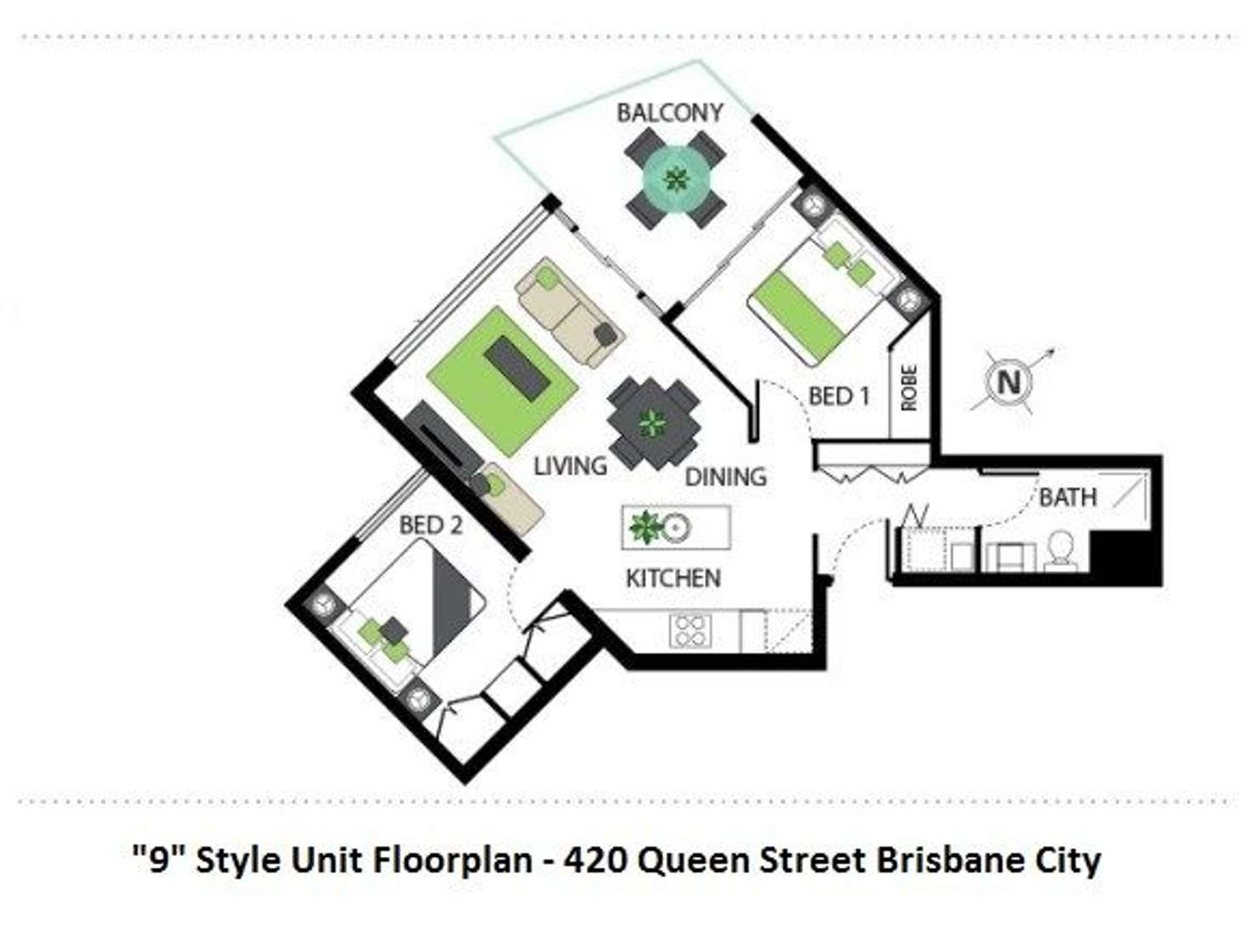 Floorplan of Homely apartment listing, 329/420 Queen Street, Brisbane City QLD 4000