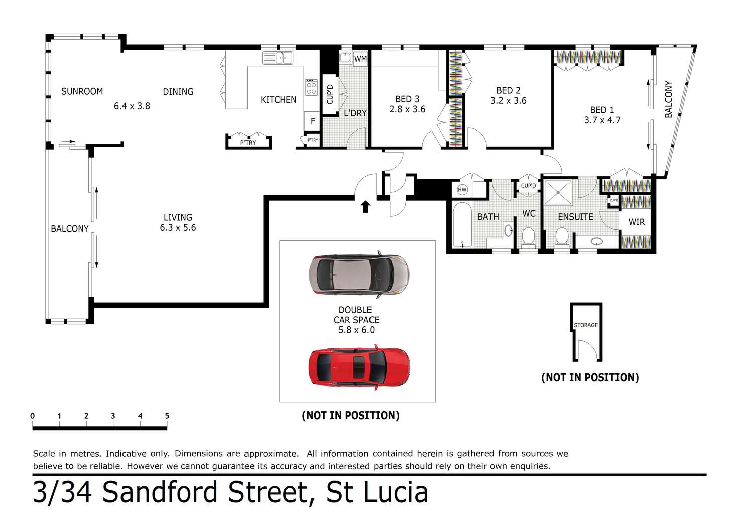 Floorplan of Homely unit listing, 3/34 Sandford Street, St Lucia QLD 4067