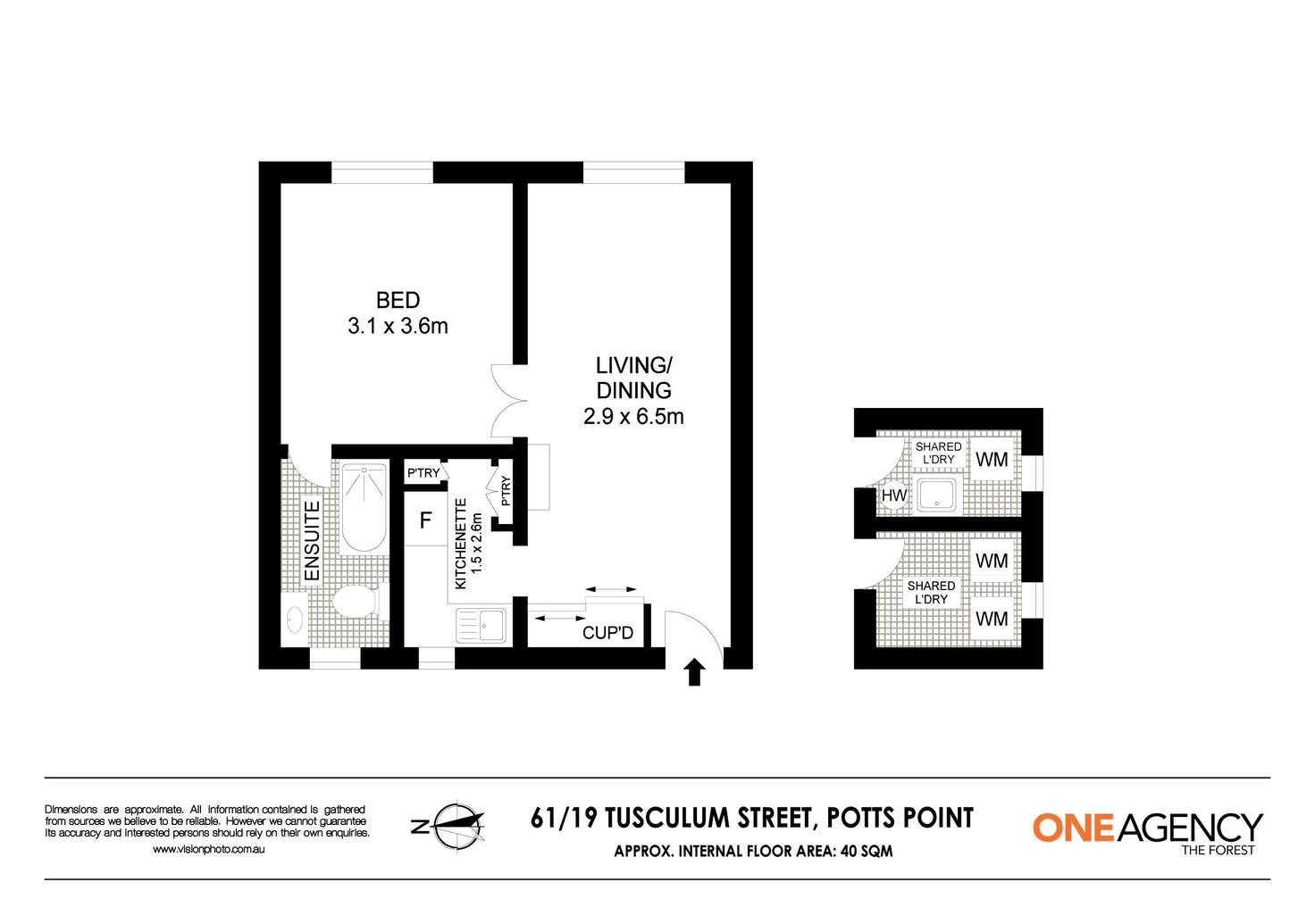 Floorplan of Homely apartment listing, 61/19A Tusculum Street, Potts Point NSW 2011