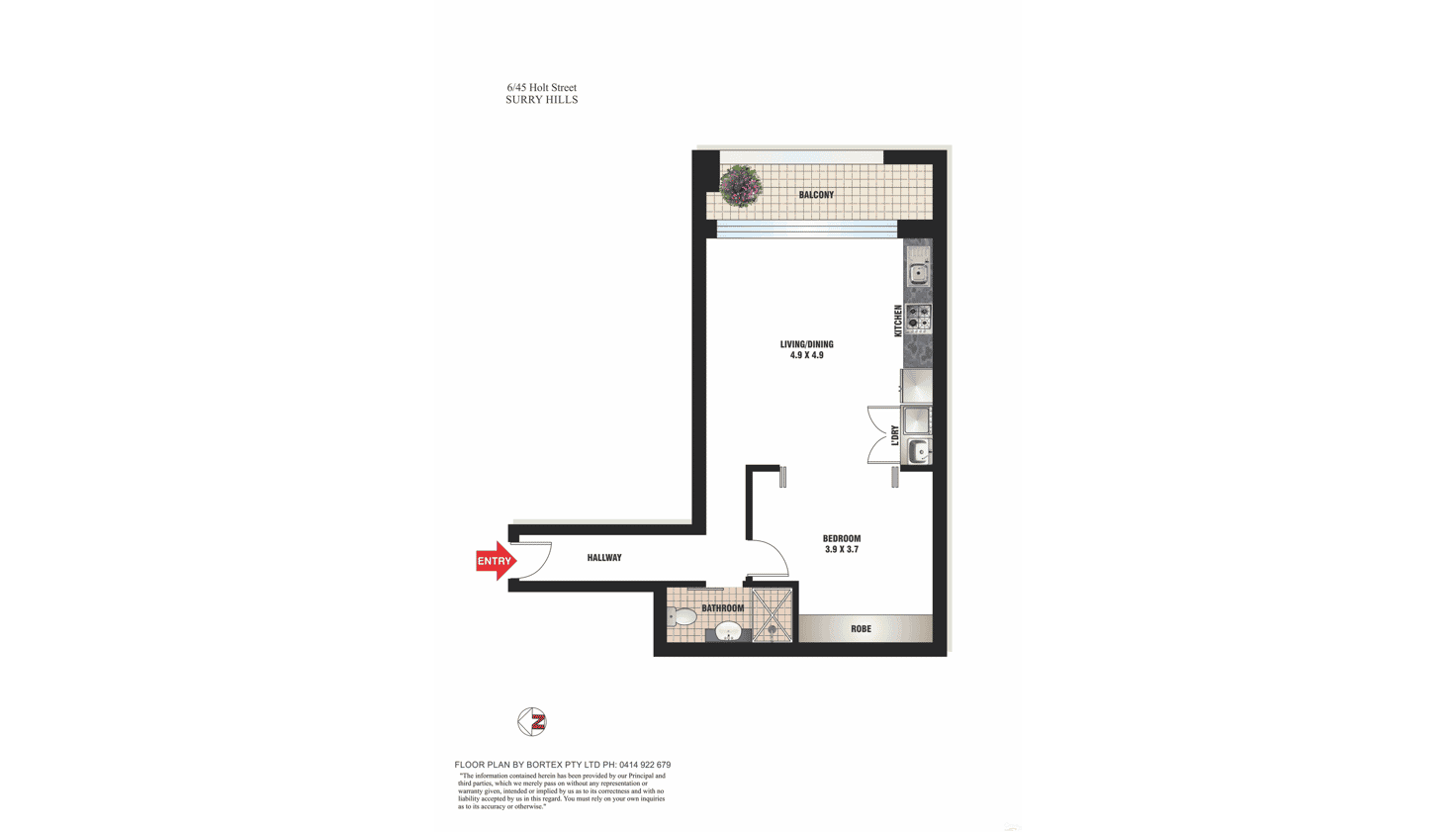Floorplan of Homely unit listing, 6/45 Holt Street, Surry Hills NSW 2010