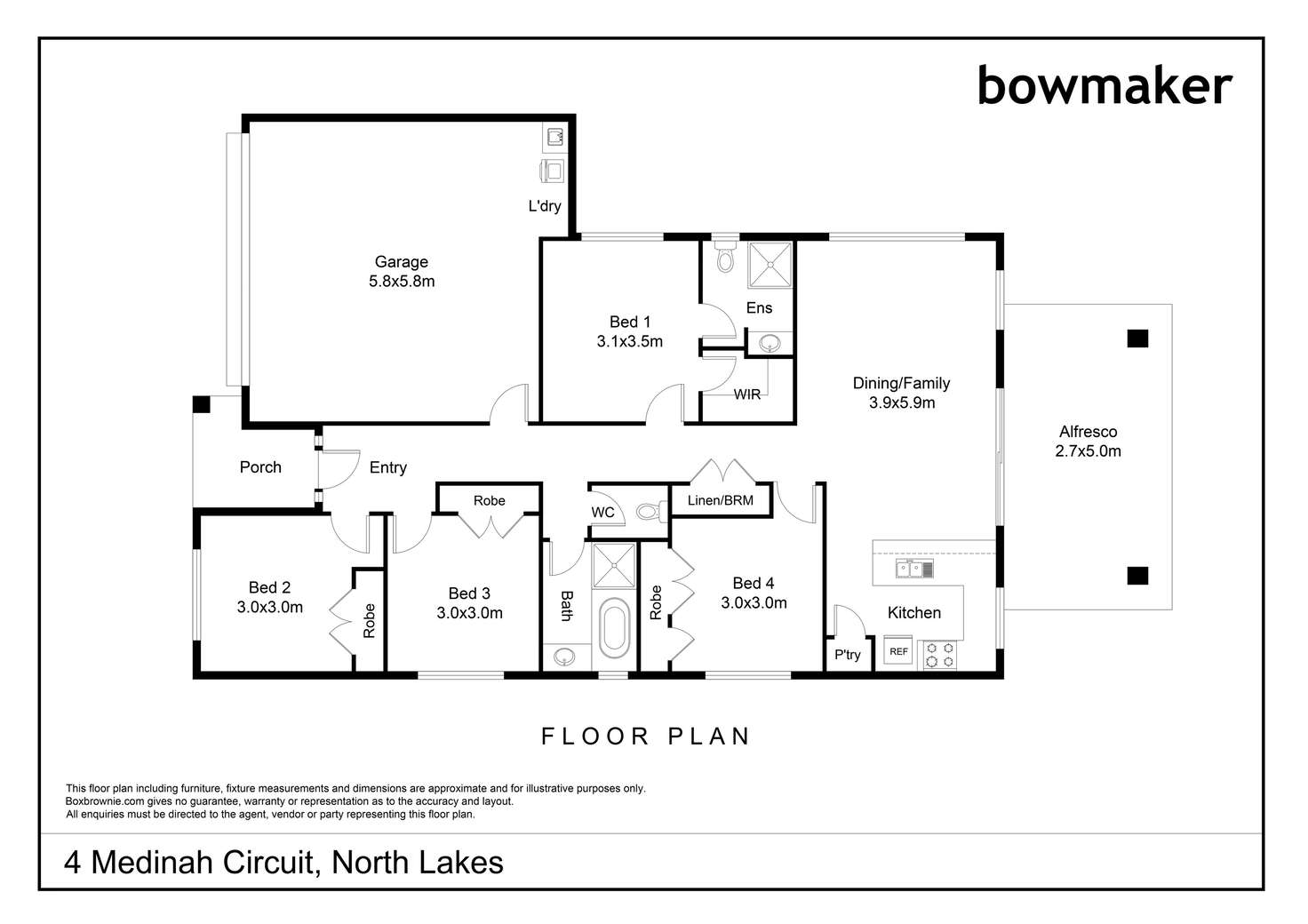 Floorplan of Homely house listing, 4 Medinah Cct, North Lakes QLD 4509