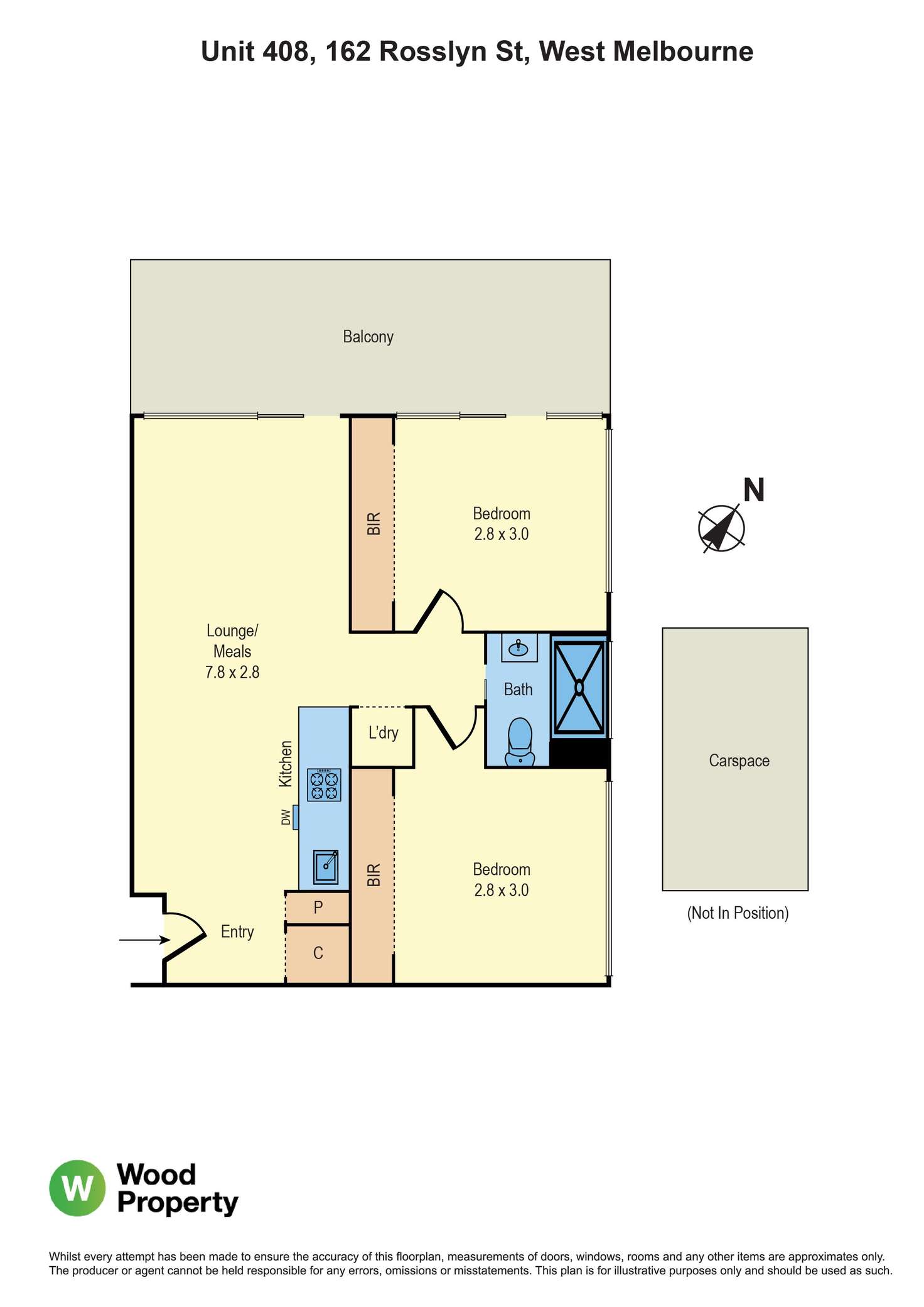 Floorplan of Homely apartment listing, 408/162 Rosslyn Street, West Melbourne VIC 3003