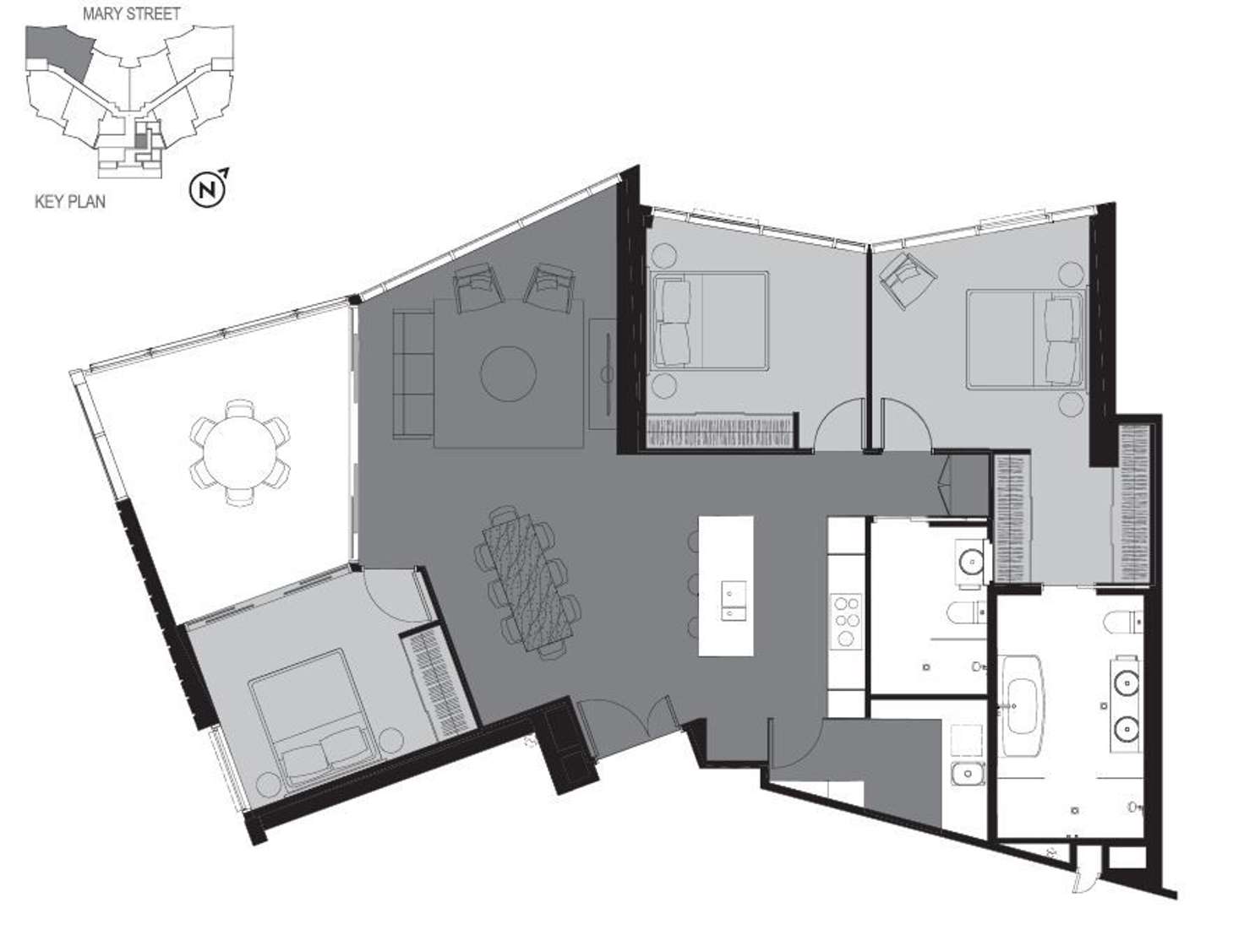 Floorplan of Homely apartment listing, 3203/111 Mary Street, Brisbane QLD 4000