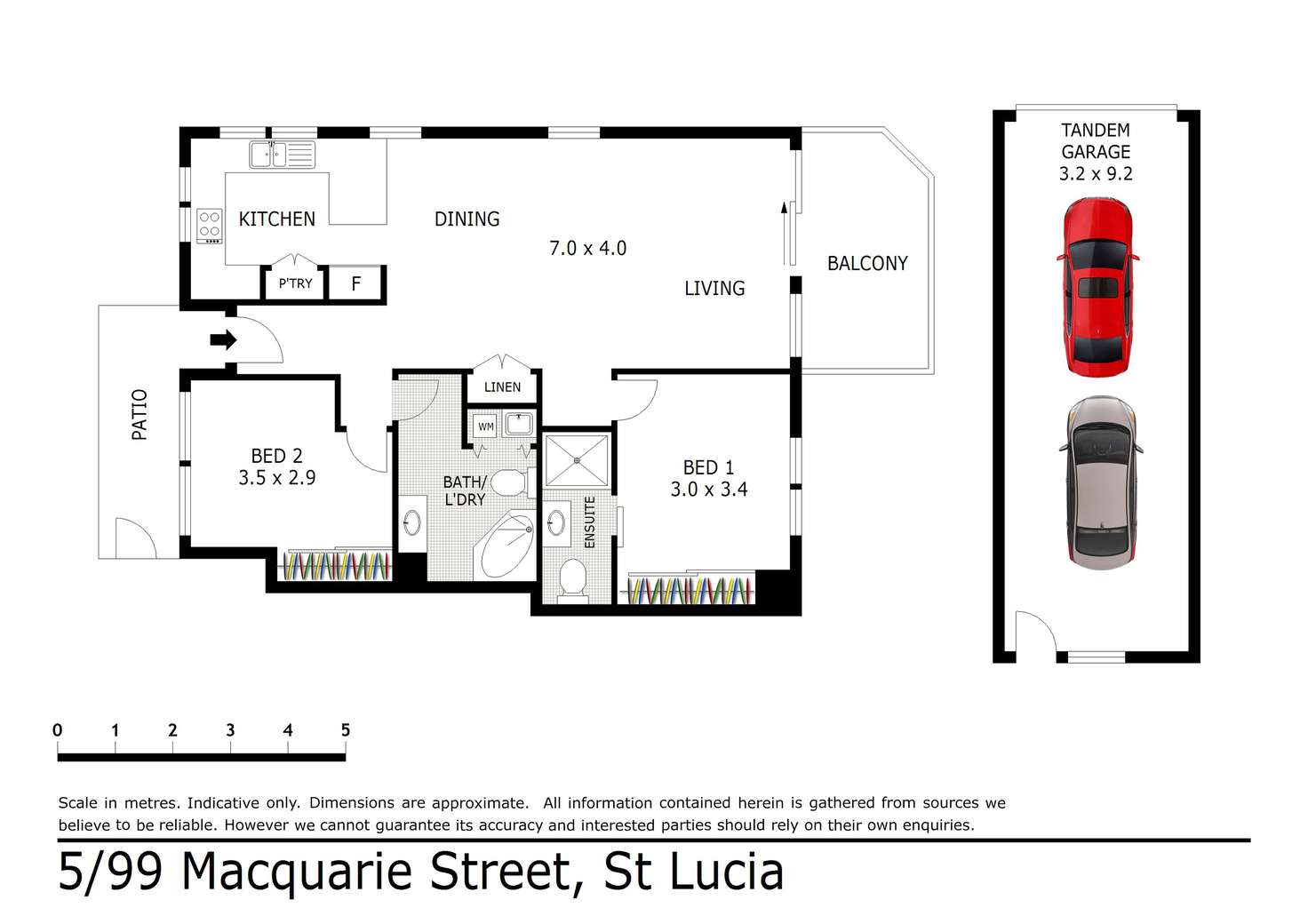Floorplan of Homely unit listing, 5/99 Macquarie Street, St Lucia QLD 4067