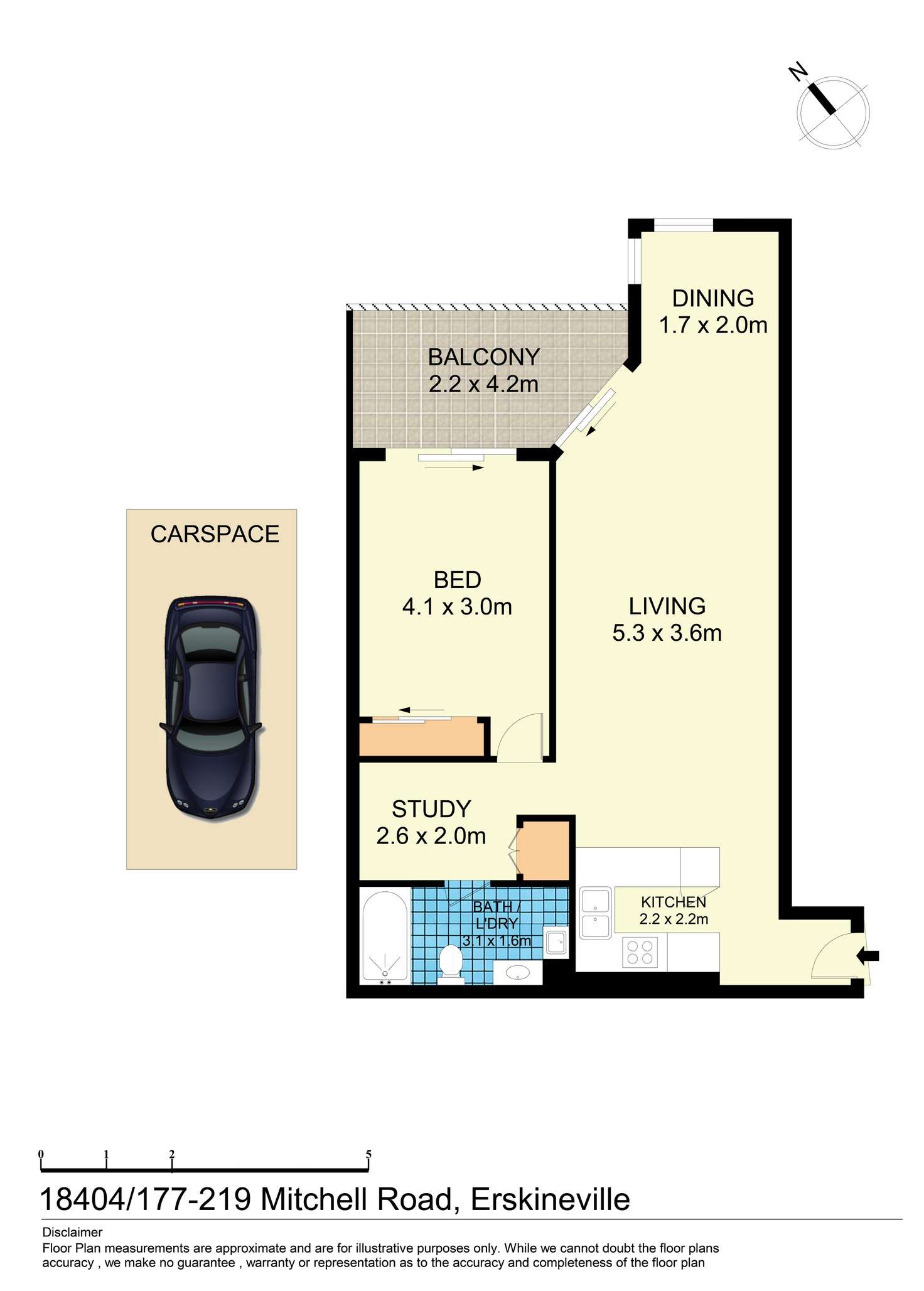Floorplan of Homely apartment listing, 18404/177-219 Mitchell Road, Erskineville NSW 2043