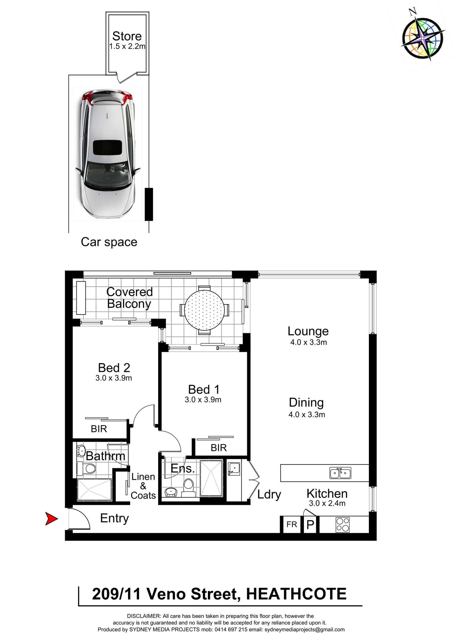 Floorplan of Homely apartment listing, 209/11 Veno Street, Heathcote NSW 2233