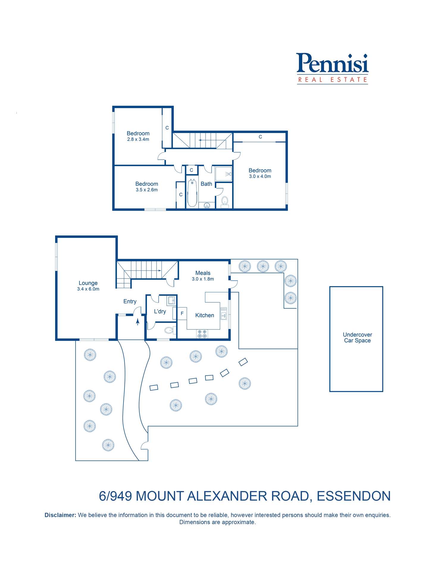 Floorplan of Homely townhouse listing, 6/949 Mount Alexander Road, Essendon VIC 3040