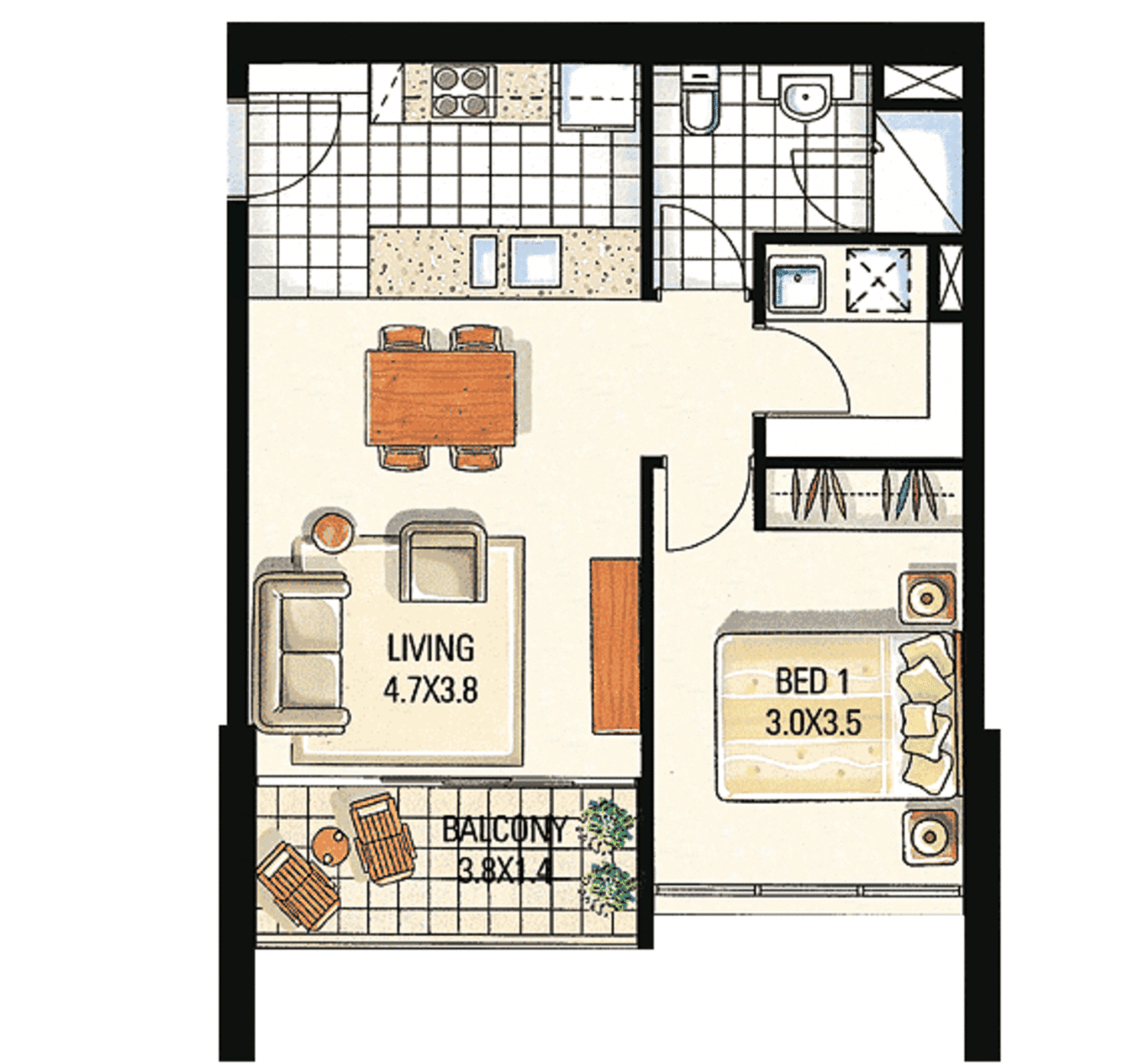 Floorplan of Homely apartment listing, 1510/128 Charlotte Street, Brisbane City QLD 4000