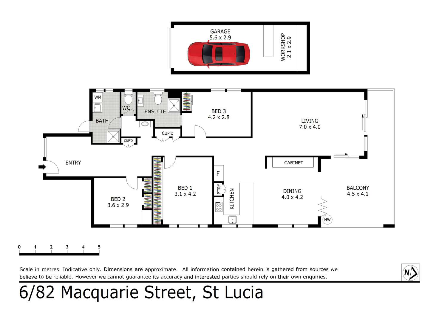 Floorplan of Homely apartment listing, 6/82 Macquarie Street, St Lucia QLD 4067