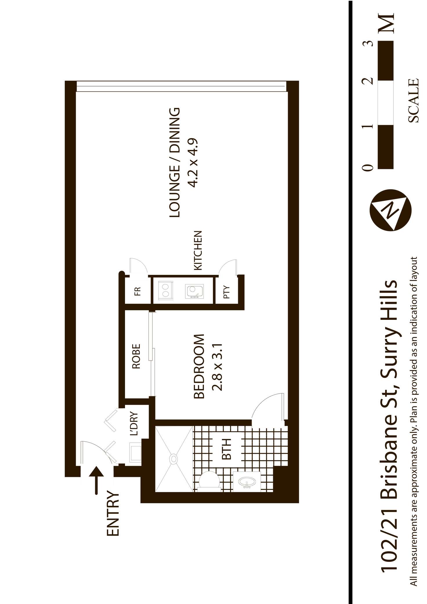 Floorplan of Homely apartment listing, 102/21 Brisbane Street, Surry Hills NSW 2010
