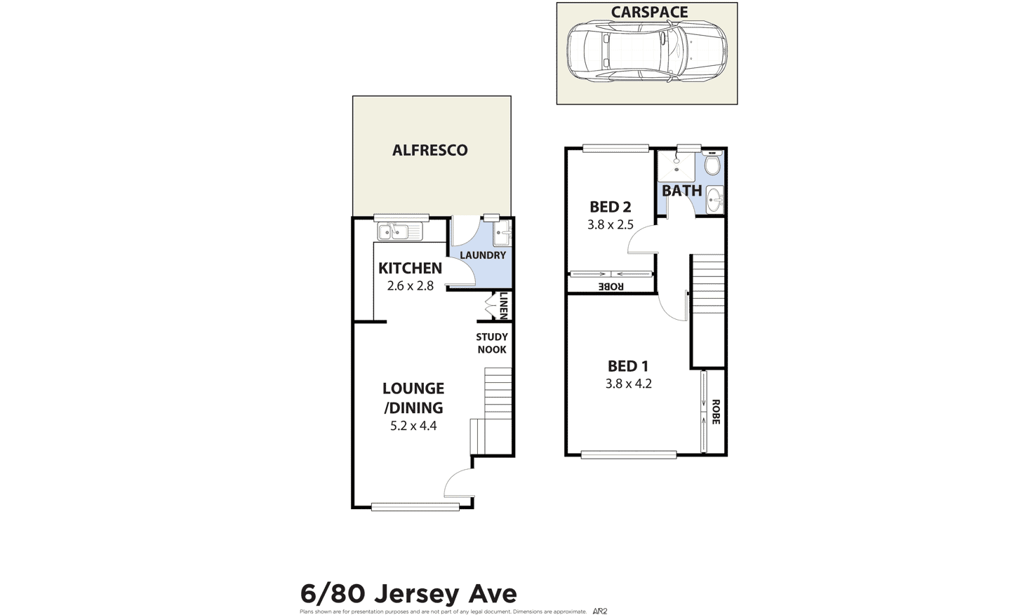 Floorplan of Homely townhouse listing, 6/80 Jersey Avenue, Mortdale NSW 2223