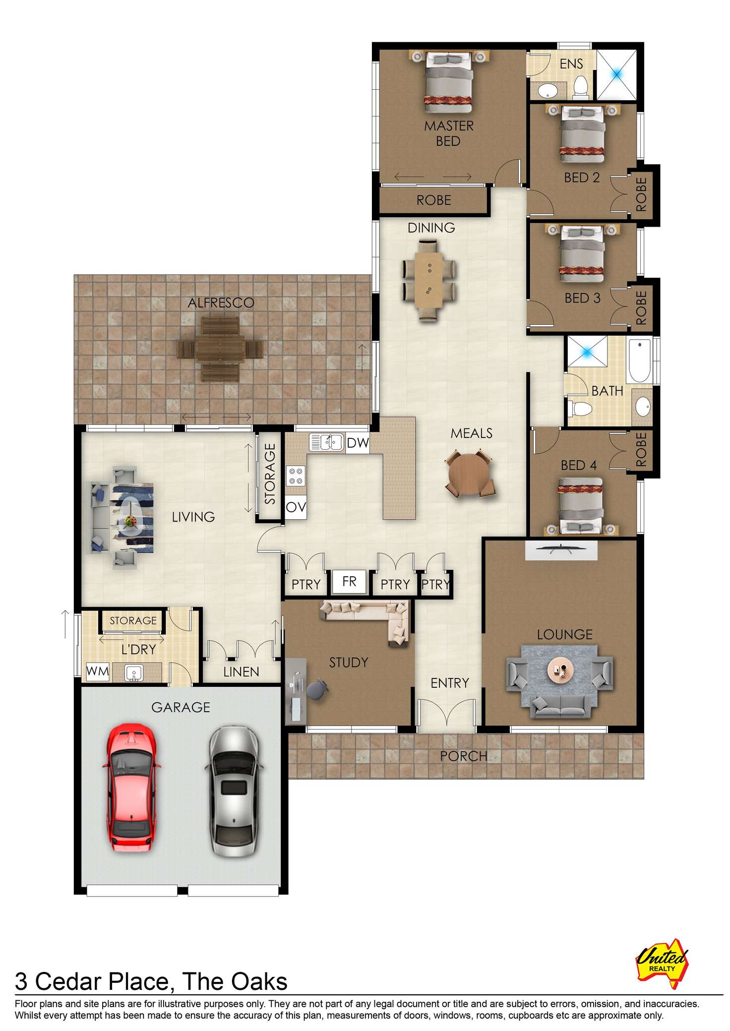 Floorplan of Homely house listing, 3 Cedar Place, The Oaks NSW 2570