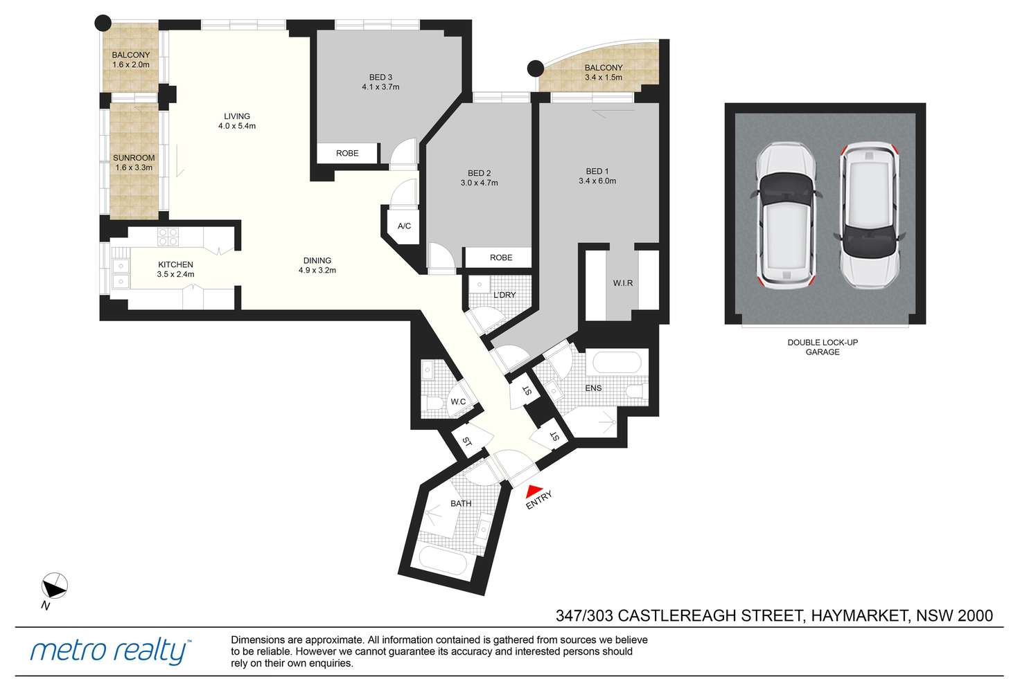 Floorplan of Homely apartment listing, 347/303 Castlereagh St, Haymarket NSW 2000