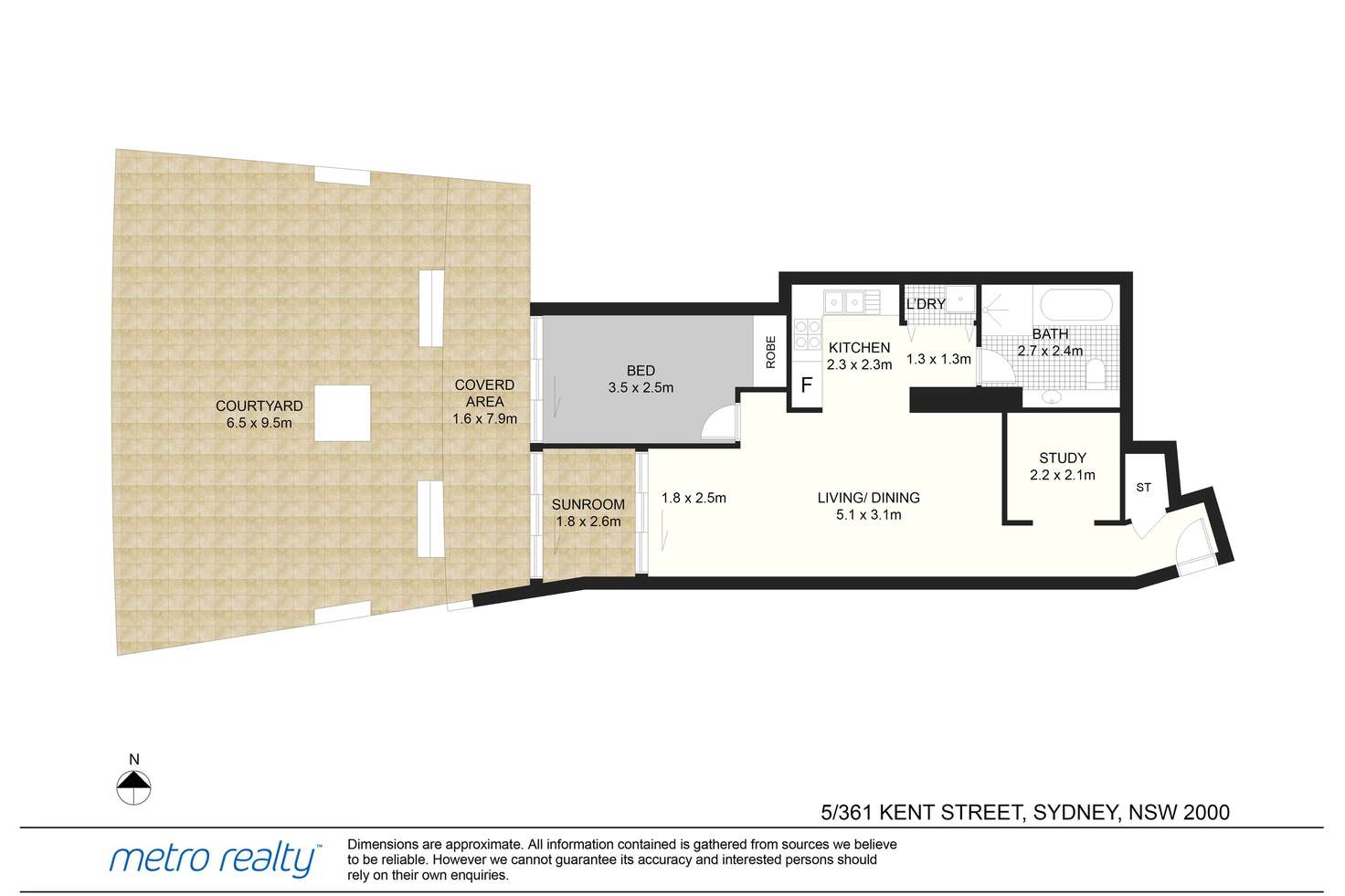 Floorplan of Homely apartment listing, 5/361 Kent Street, Sydney NSW 2000