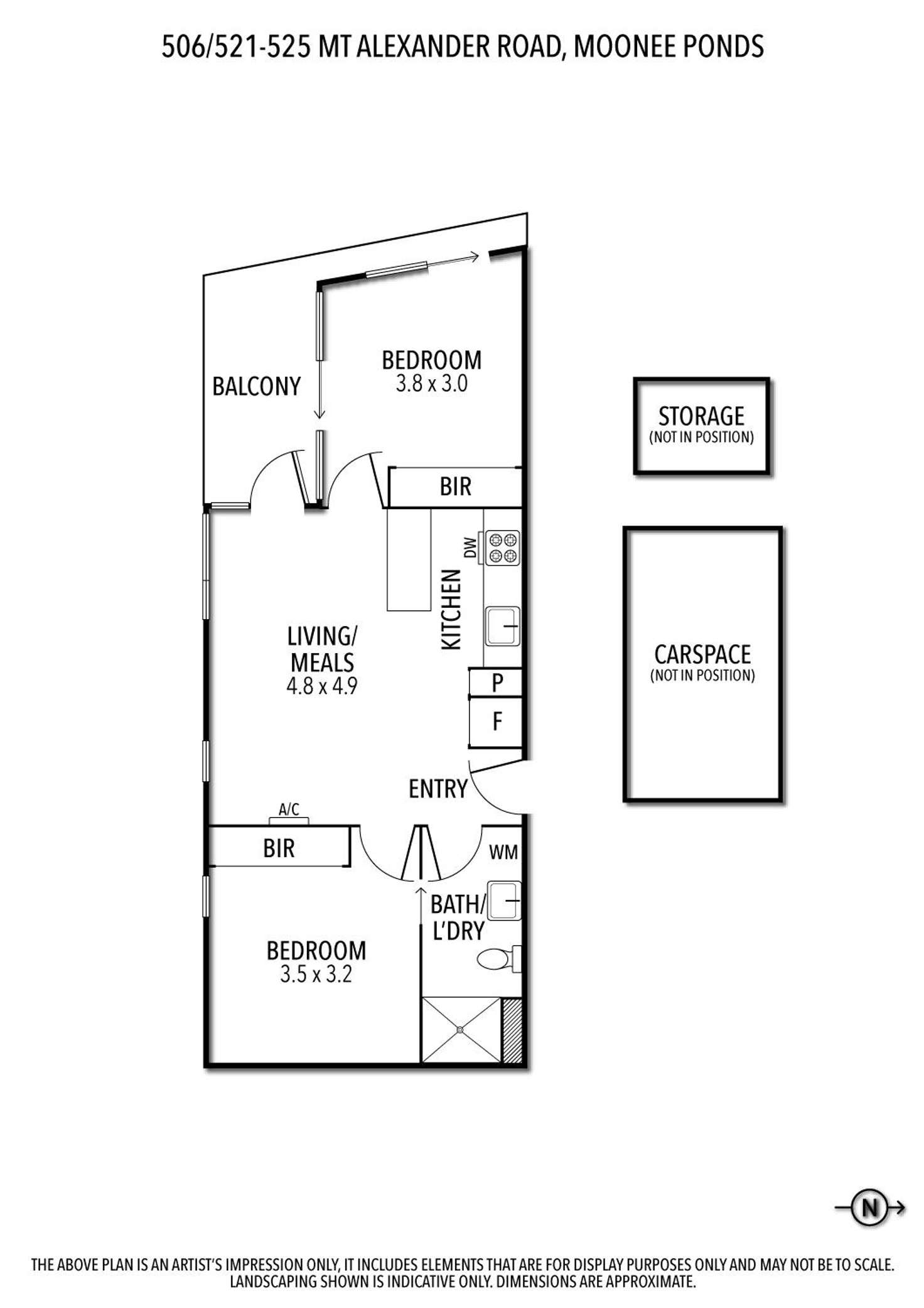 Floorplan of Homely apartment listing, 506/521-525 Mt Alexander Road, Moonee Ponds VIC 3039