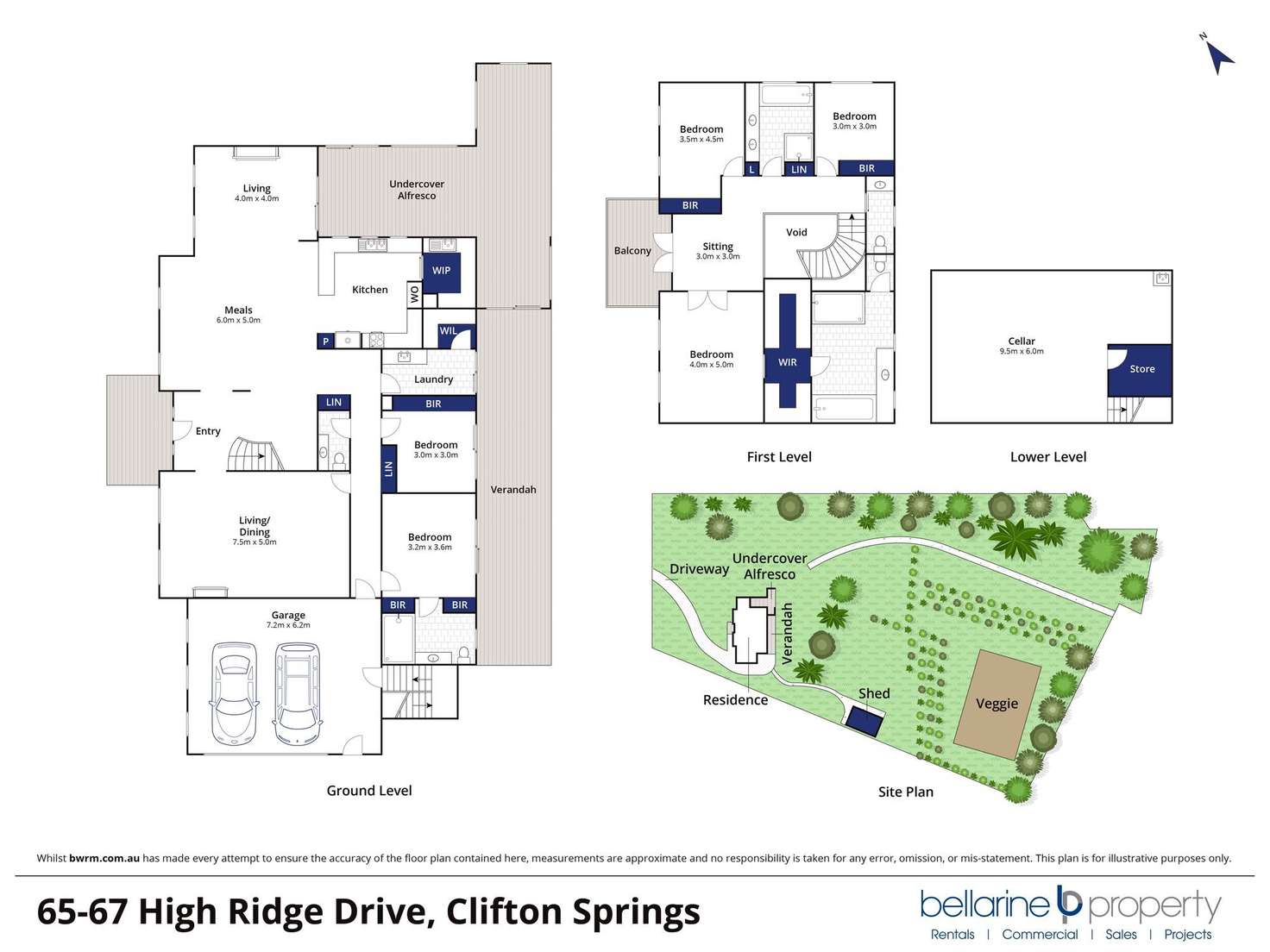 Floorplan of Homely acreageSemiRural listing, 65-67 High Ridge Drive, Clifton Springs VIC 3222