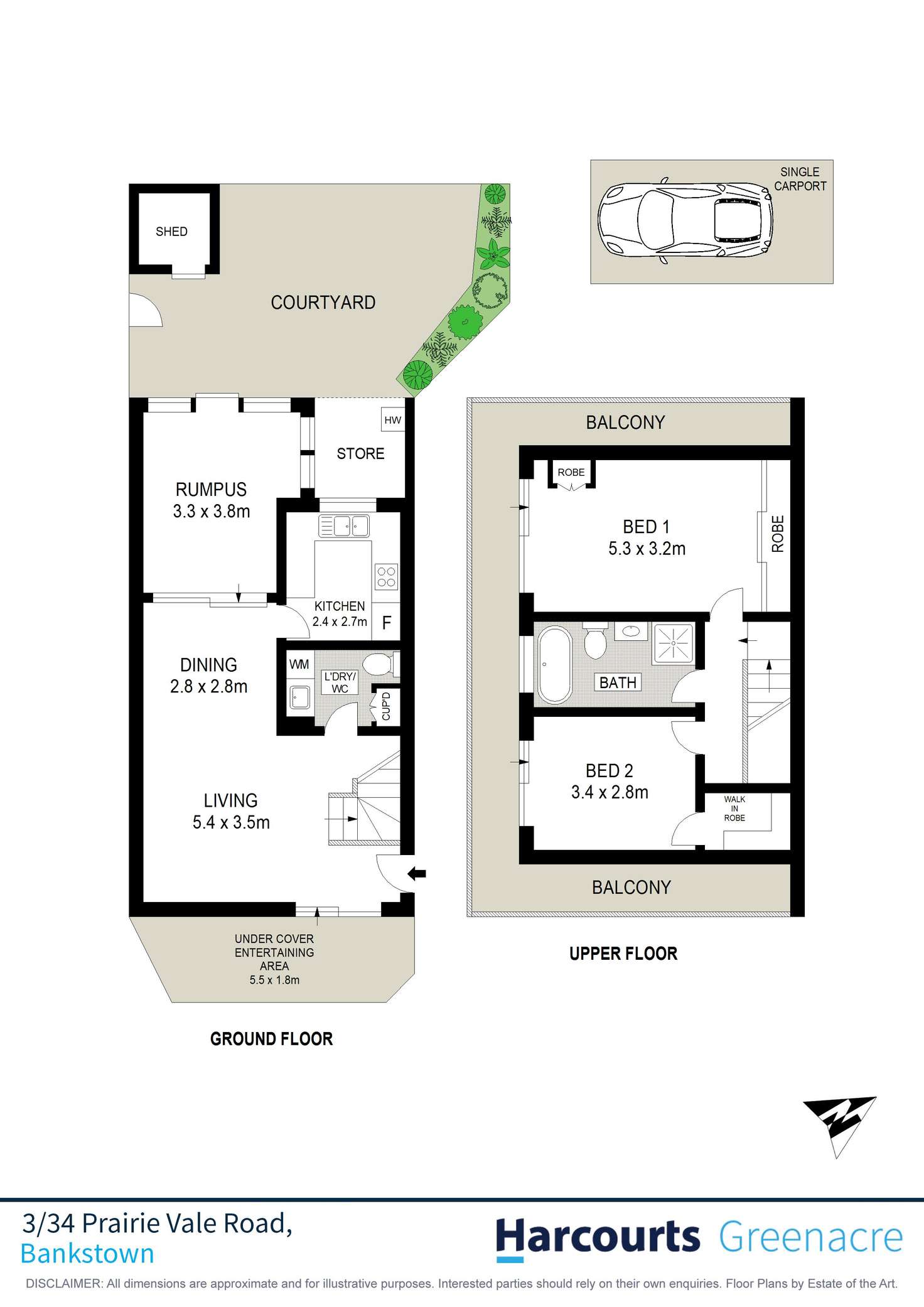 Floorplan of Homely townhouse listing, 3/34 Prairie Vale Road, Bankstown NSW 2200