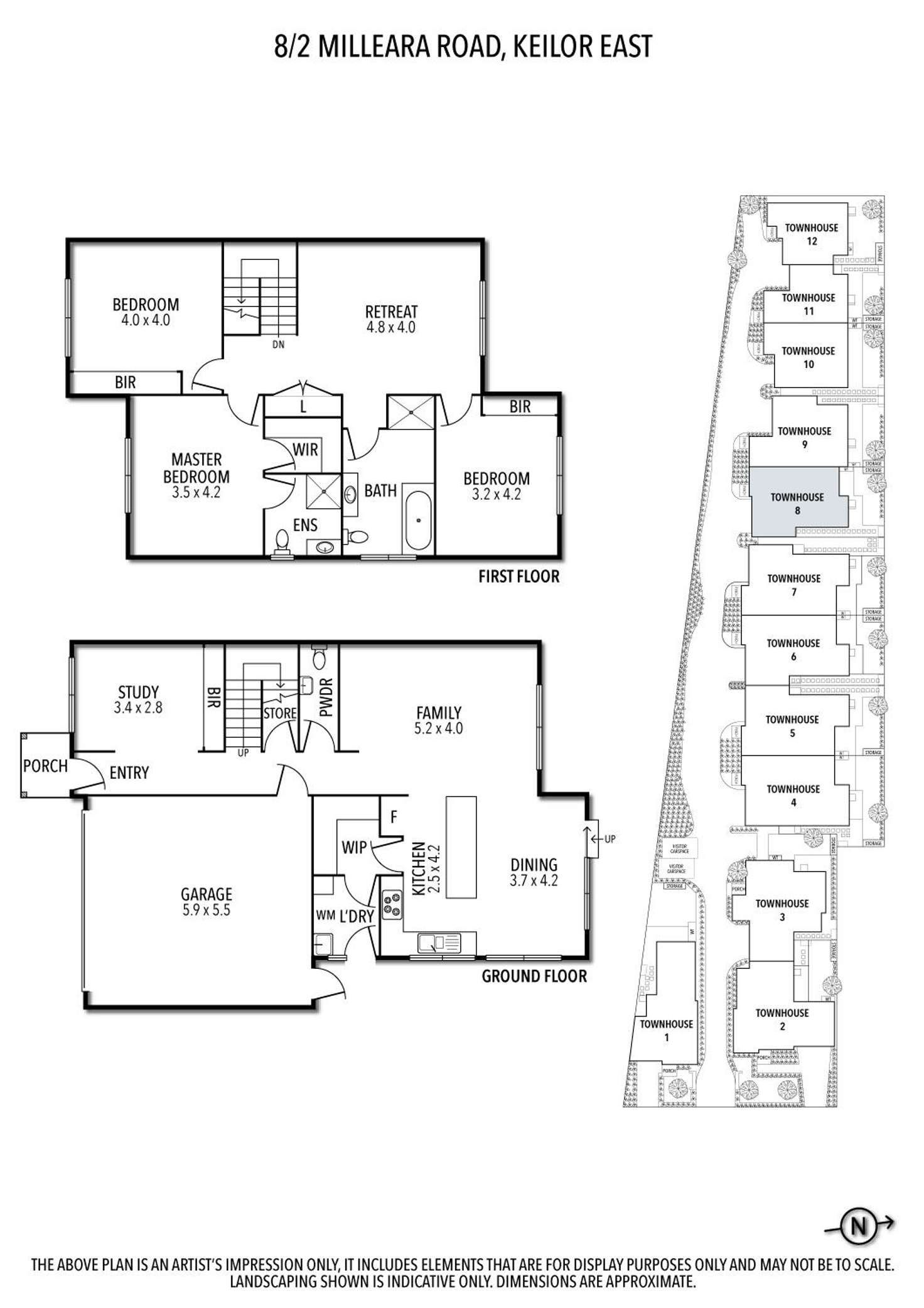 Floorplan of Homely townhouse listing, 8/2 Milleara Road, Keilor East VIC 3033