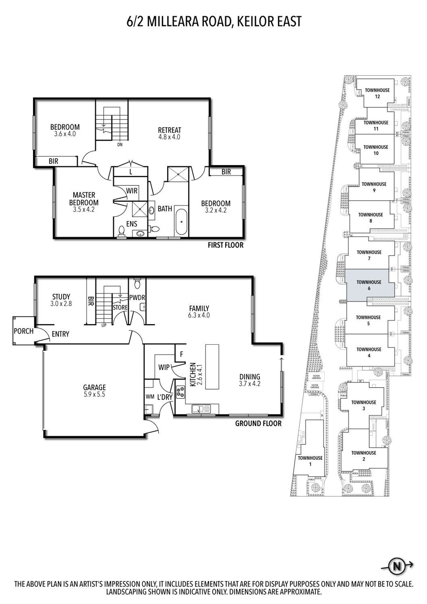 Floorplan of Homely townhouse listing, 6/2 Milleara Road, Keilor East VIC 3033