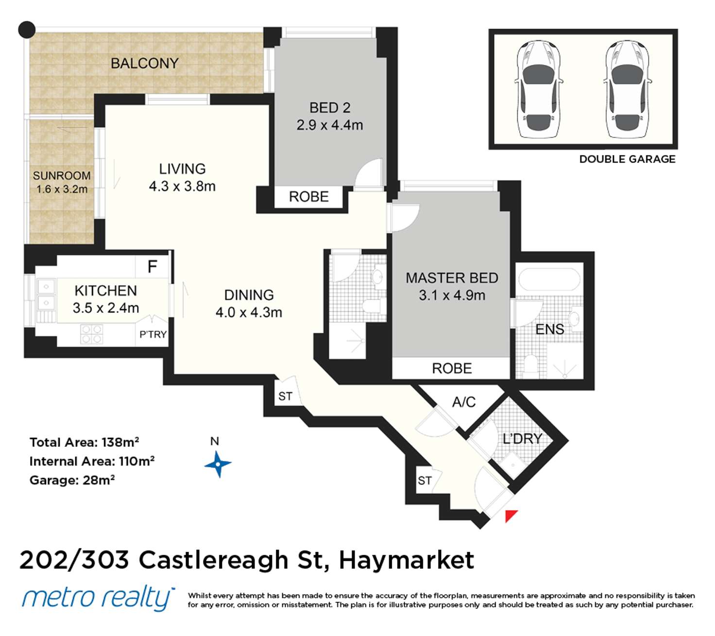 Floorplan of Homely apartment listing, 202/303 Castlereagh St, Haymarket NSW 2000