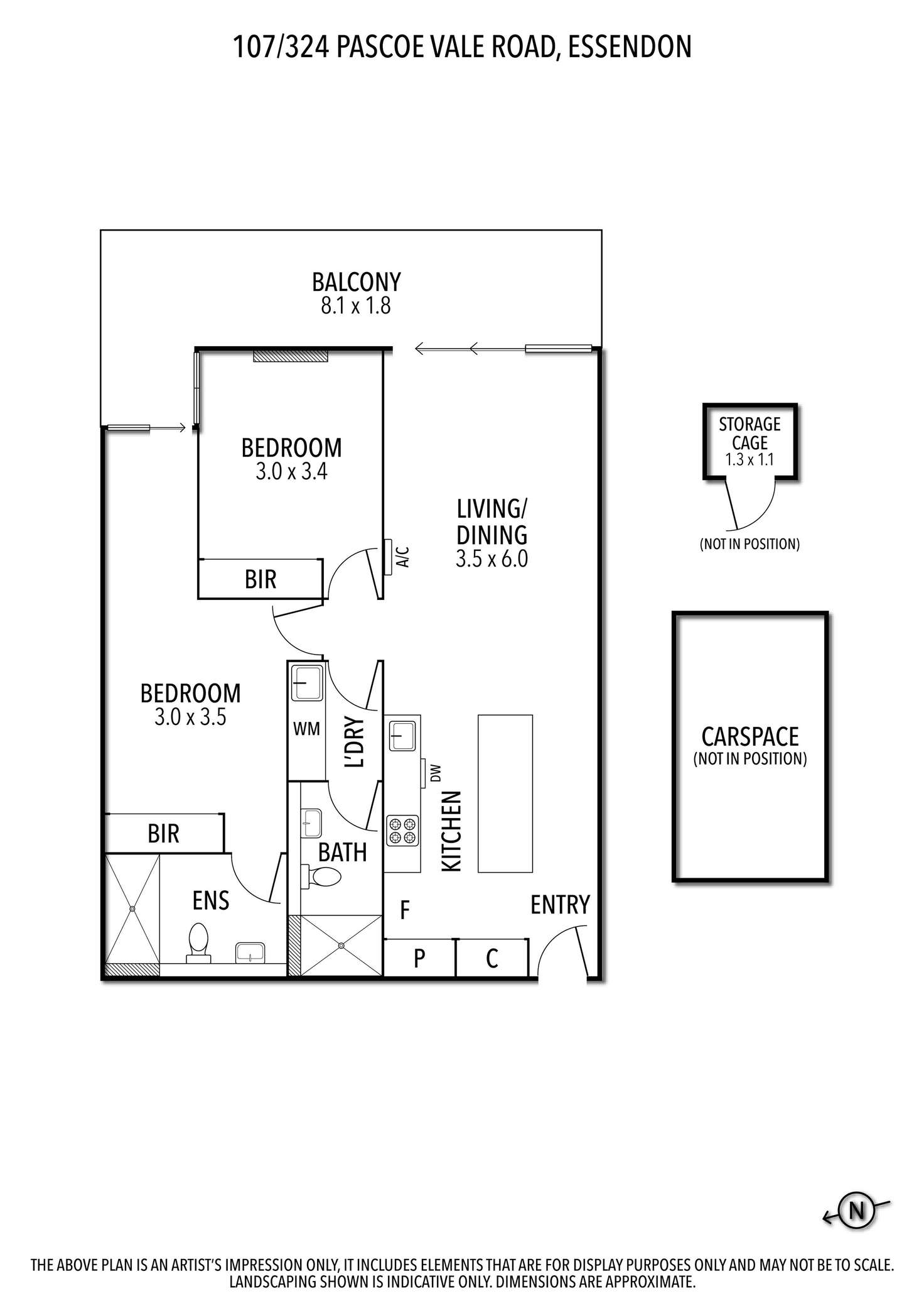 Floorplan of Homely apartment listing, 107/324 Pascoe Vale Road, Essendon VIC 3040