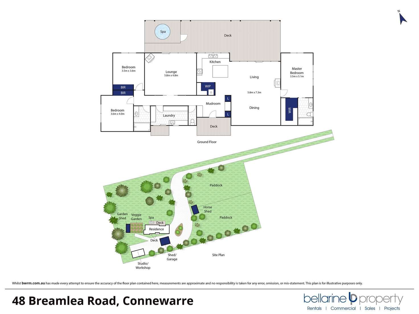 Floorplan of Homely acreageSemiRural listing, 48 Breamlea Road, Connewarre VIC 3227