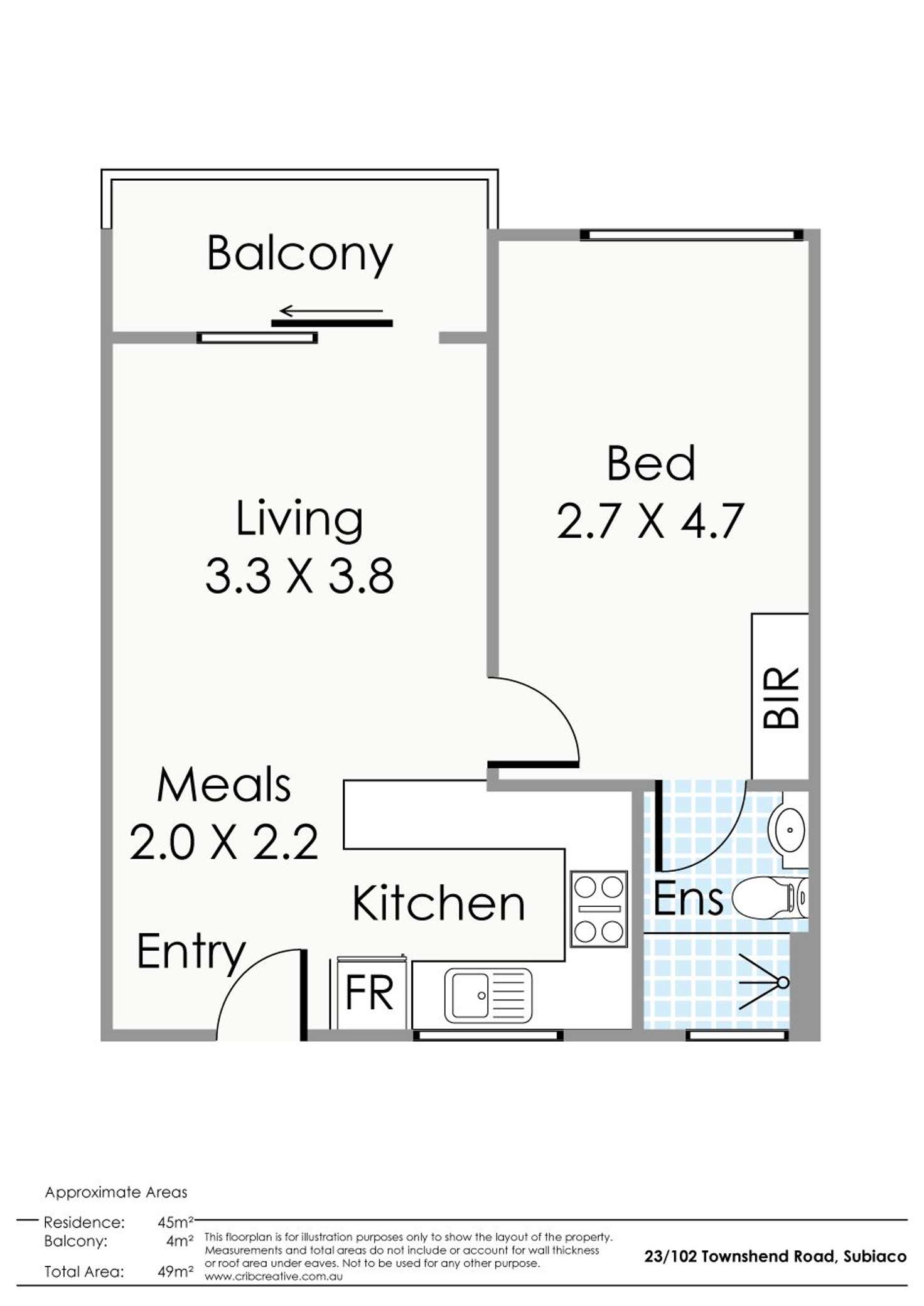 Floorplan of Homely apartment listing, 23/102 Townshend Road, Subiaco WA 6008