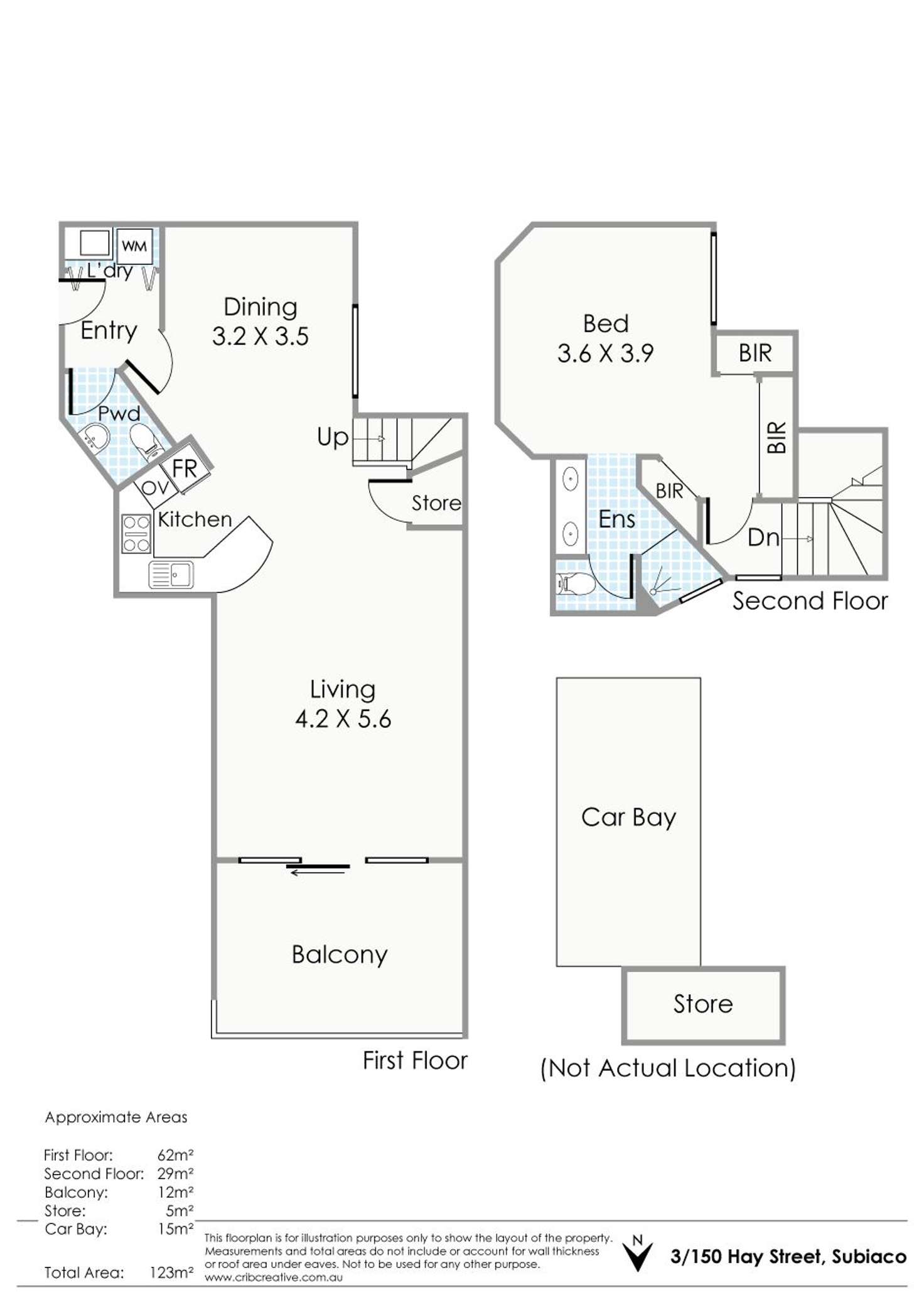 Floorplan of Homely apartment listing, 3/150 Hay Street, Subiaco WA 6008