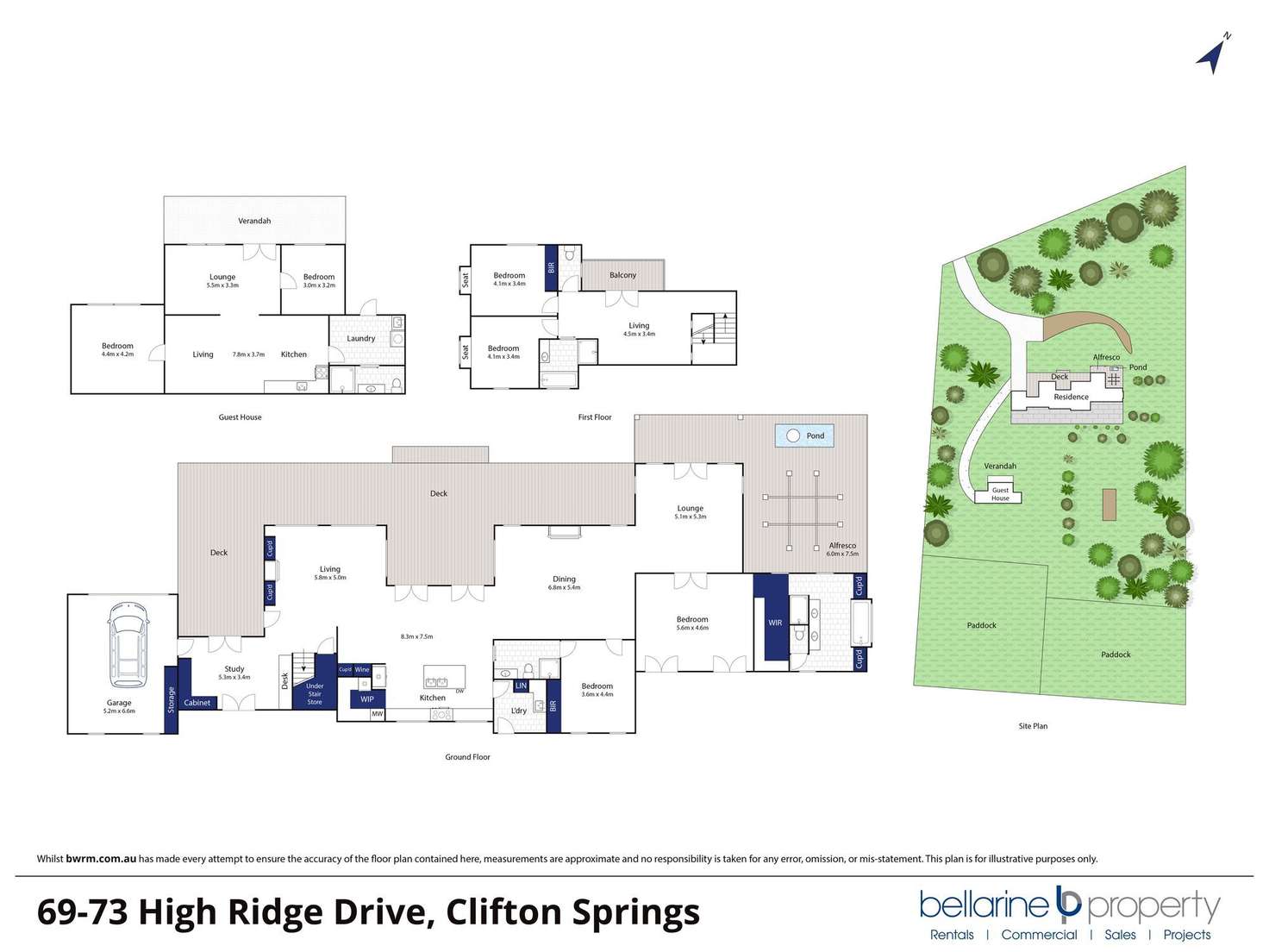 Floorplan of Homely acreageSemiRural listing, 69-73 High Ridge Drive, Clifton Springs VIC 3222