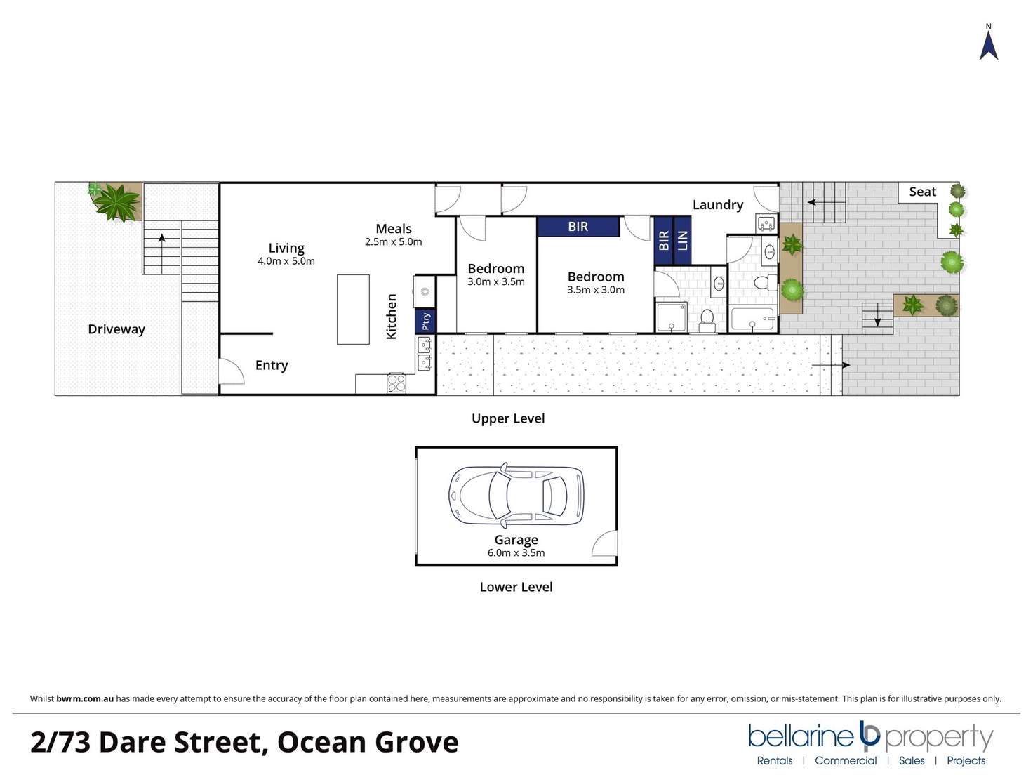 Floorplan of Homely townhouse listing, 2/73 Dare Street, Ocean Grove VIC 3226