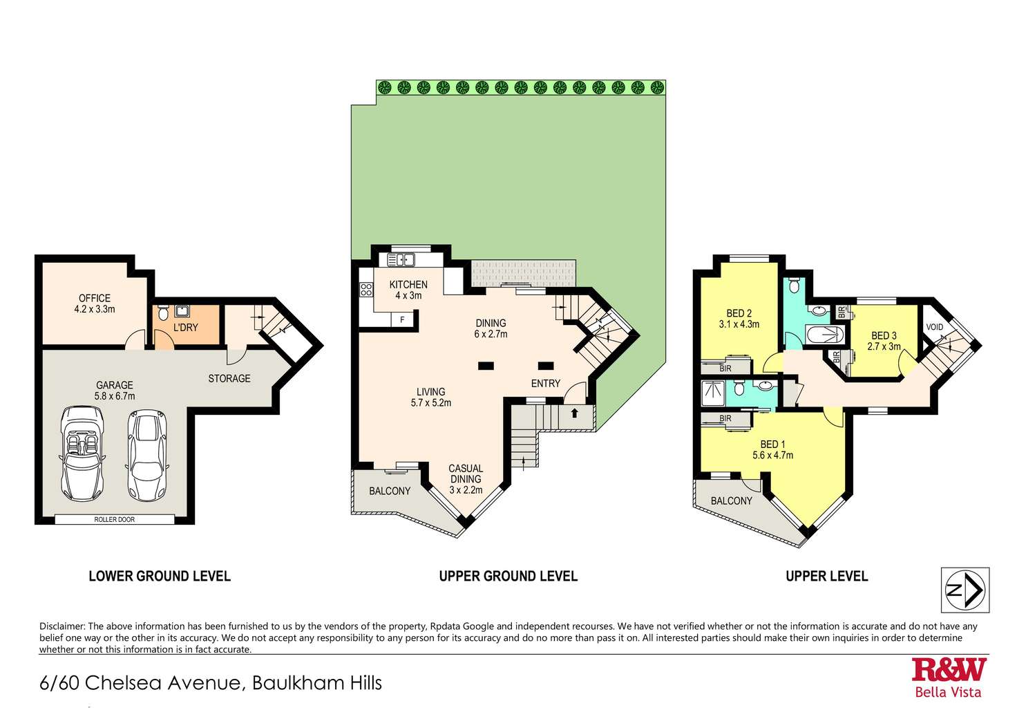 Floorplan of Homely townhouse listing, 6/60 Chelsea Avenue, Baulkham Hills NSW 2153