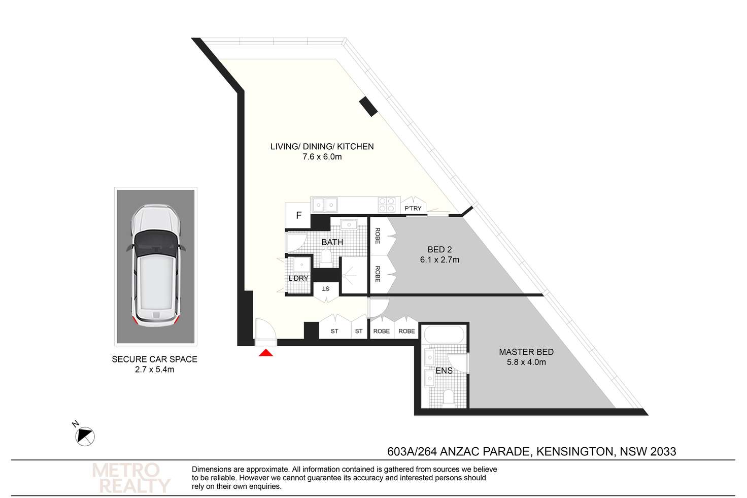 Floorplan of Homely apartment listing, 603A/264 Anzac Pde, Kensington NSW 2033