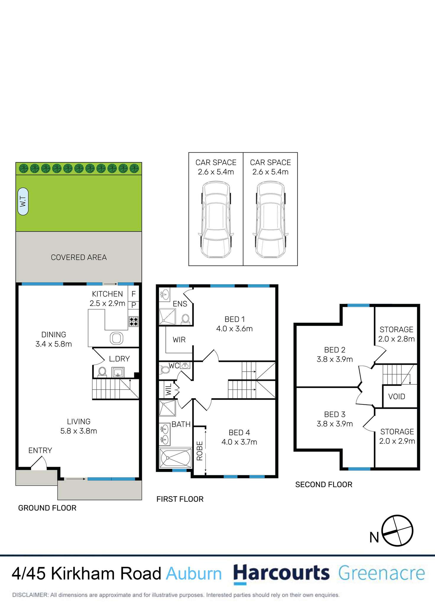 Floorplan of Homely townhouse listing, 4/45 Kirkham Road, Auburn NSW 2144