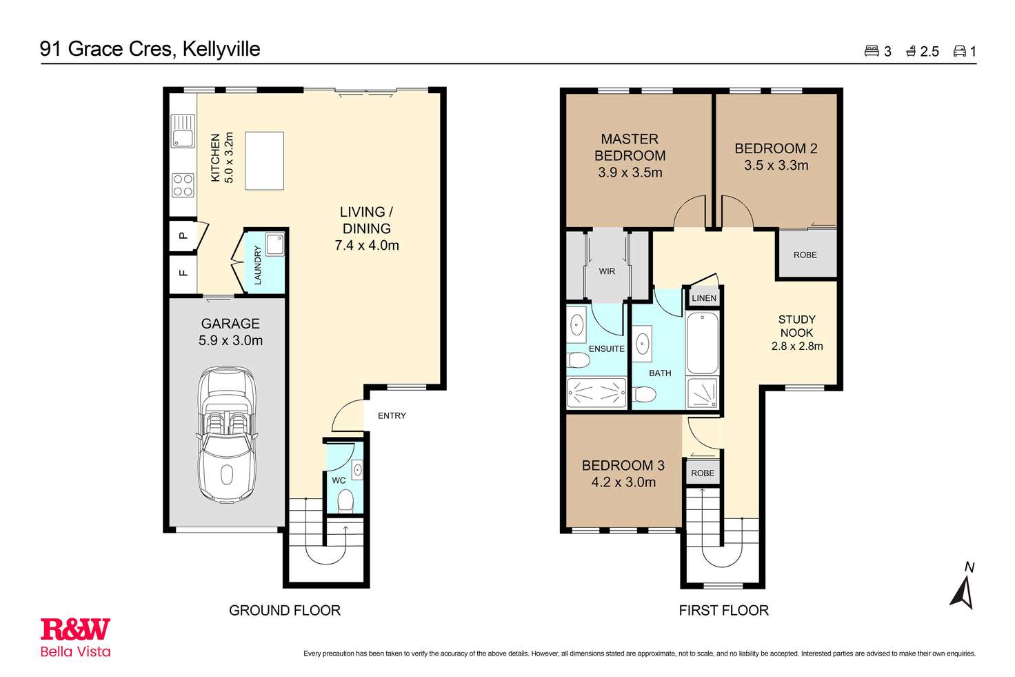 Floorplan of Homely townhouse listing, 91 Grace Crescent, Kellyville NSW 2155