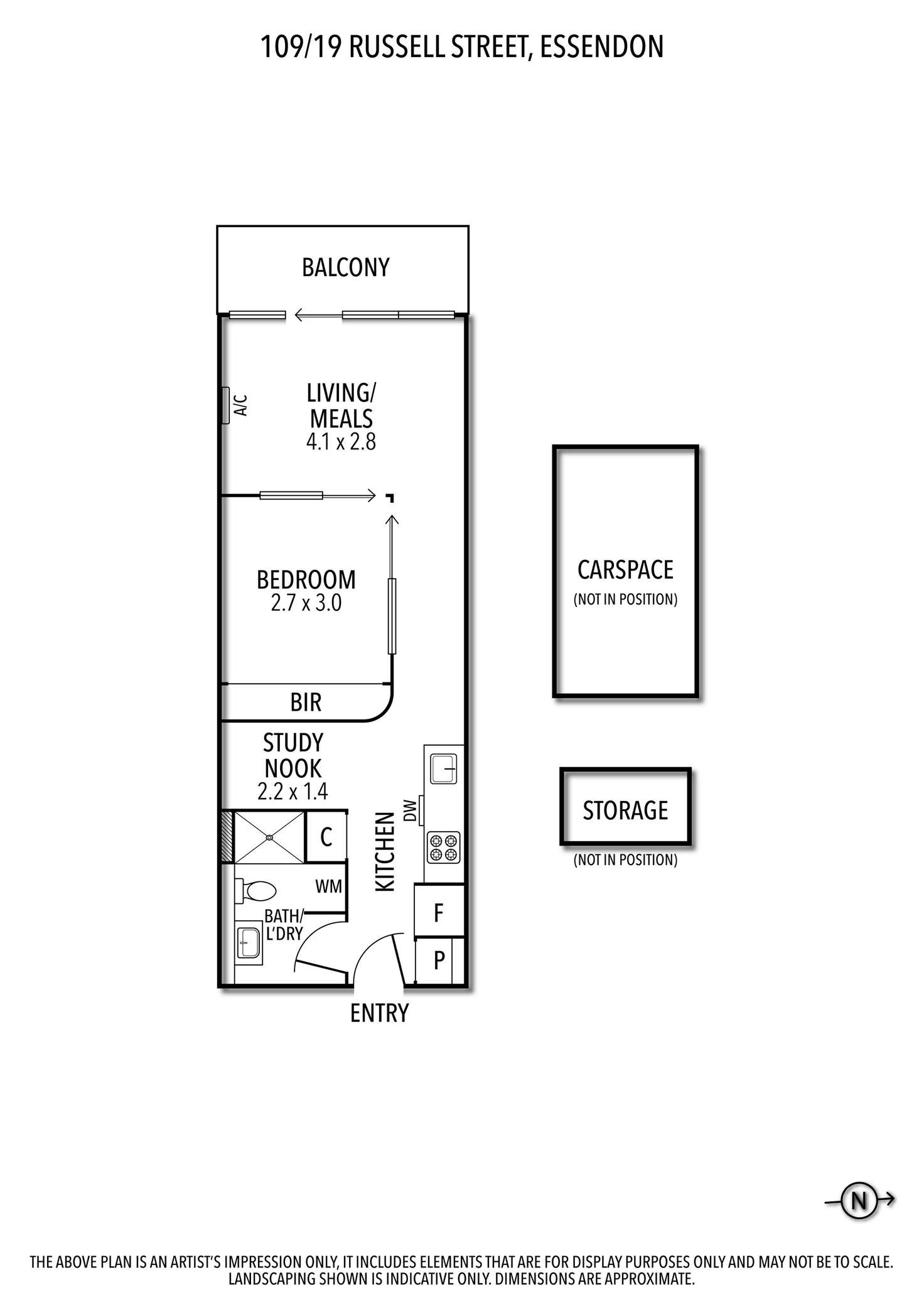 Floorplan of Homely apartment listing, 109/19 Russell Street, Essendon VIC 3040