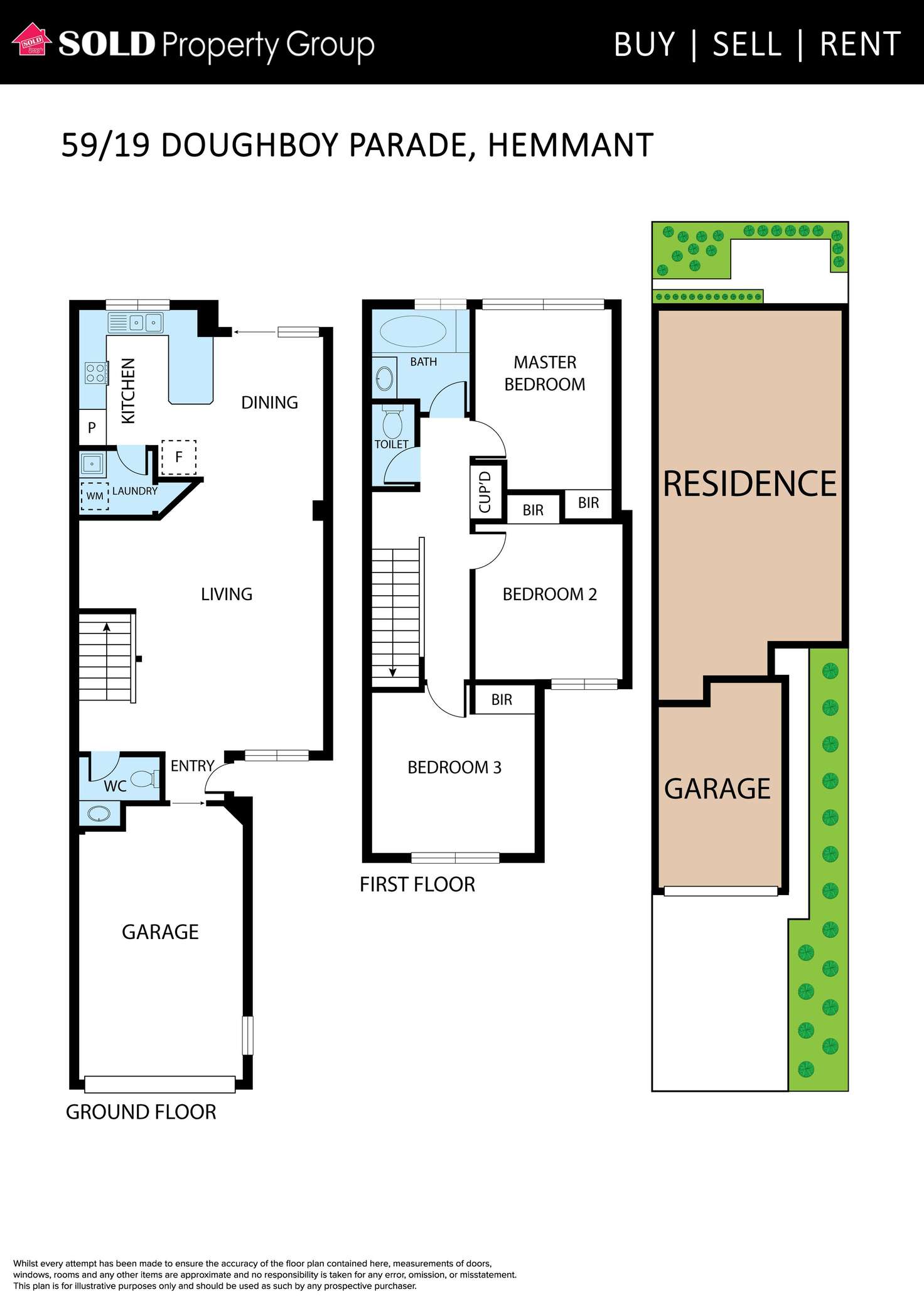 Floorplan of Homely townhouse listing, 59/19 Doughboy Parade, Hemmant QLD 4174