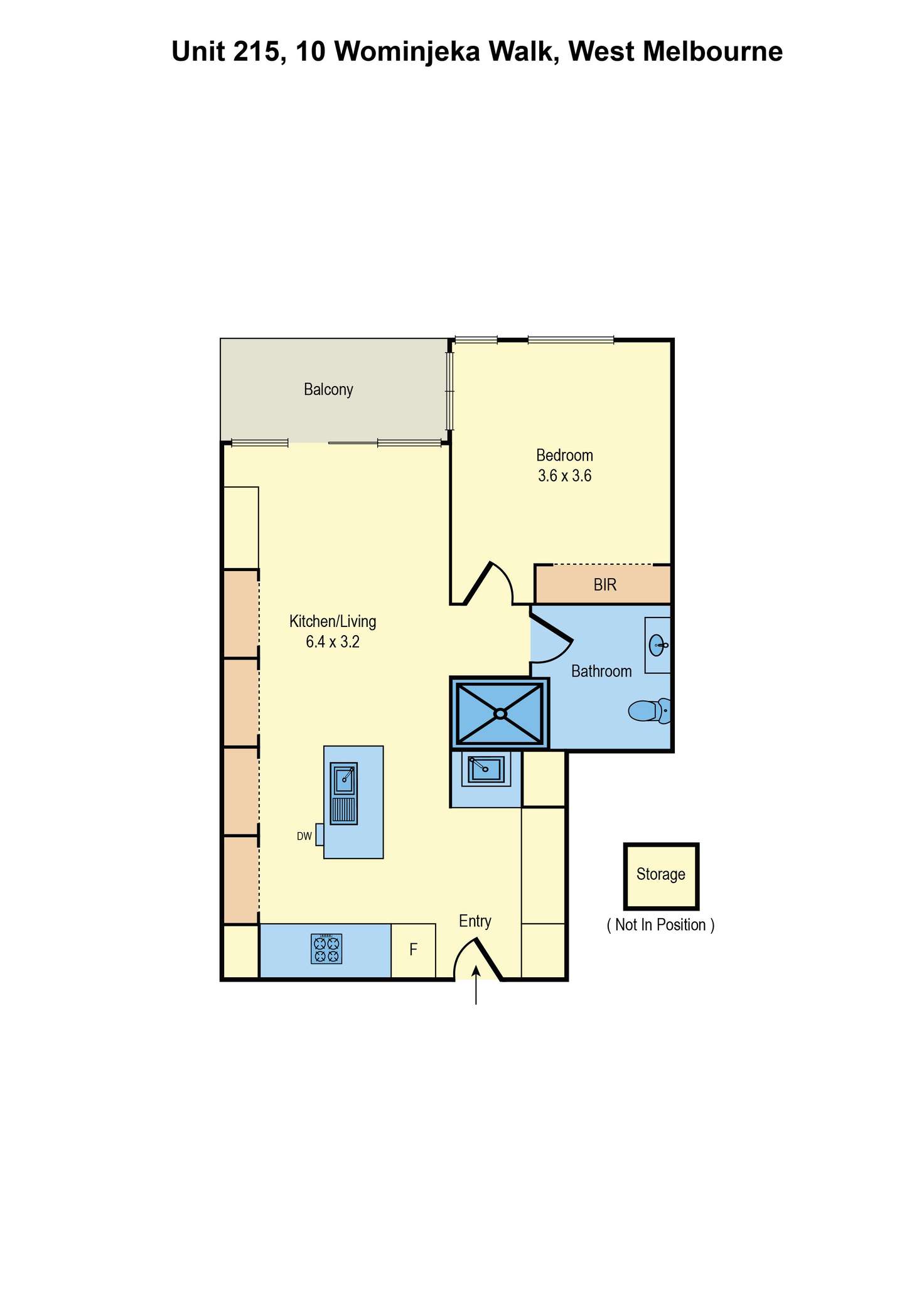 Floorplan of Homely apartment listing, 215/10 Wominjeka Walk, West Melbourne VIC 3003