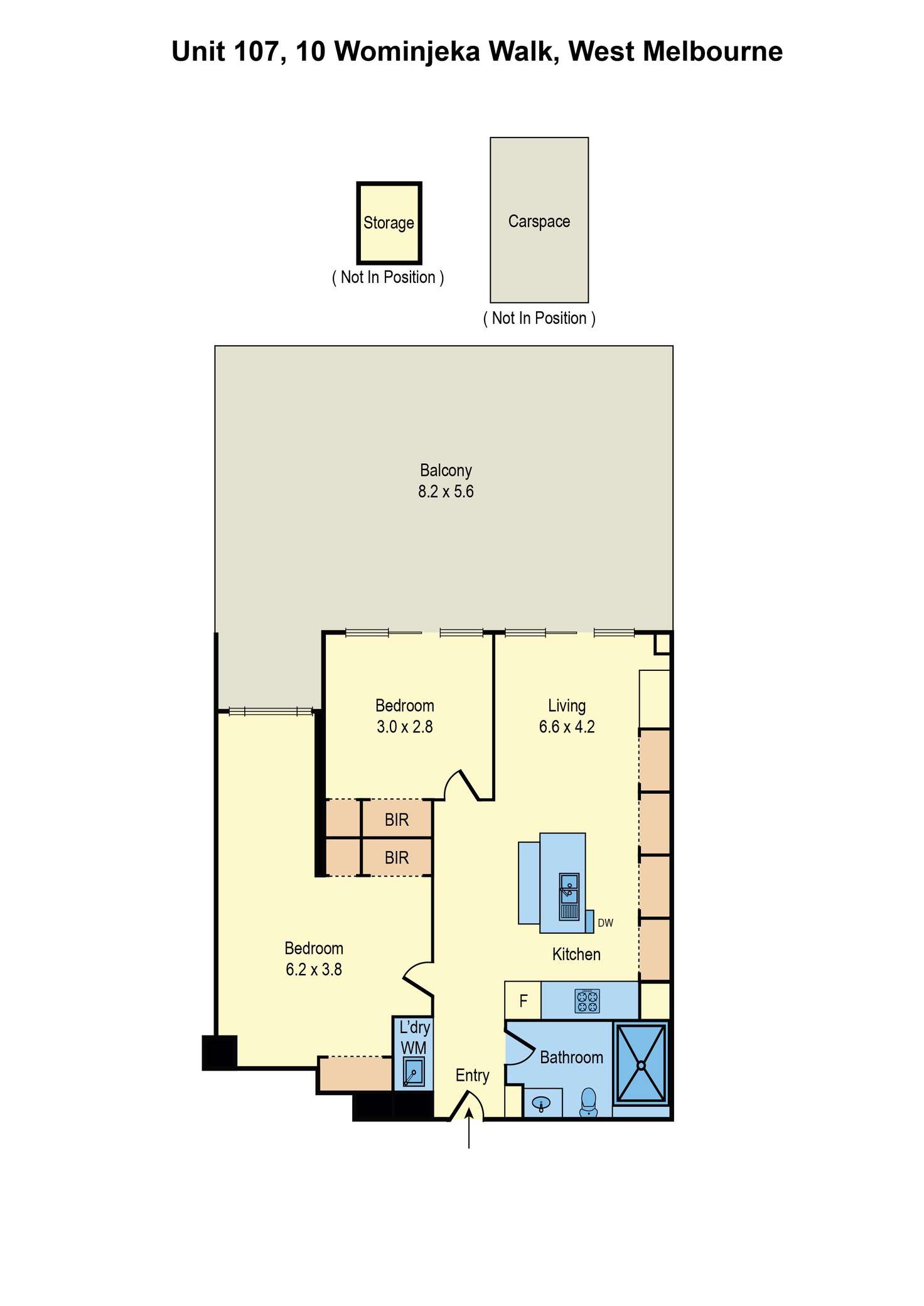 Floorplan of Homely apartment listing, 107/10 Wominjeka Walk, West Melbourne VIC 3003