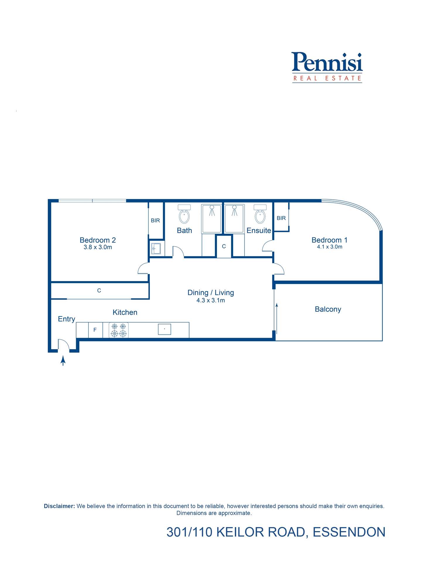 Floorplan of Homely apartment listing, 301/110 Keilor Road, Essendon North VIC 3041