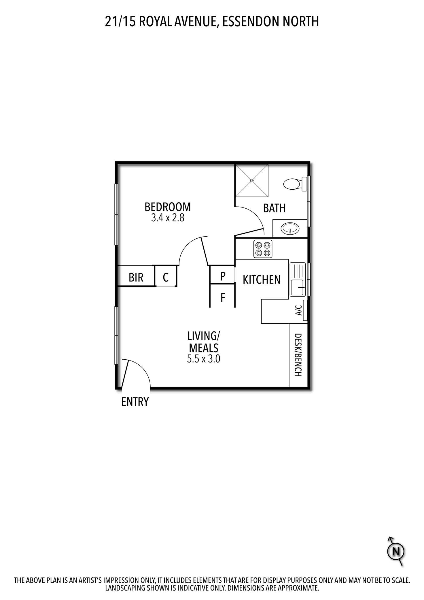 Floorplan of Homely flat listing, 21/15 Royal Avenue, Essendon North VIC 3041