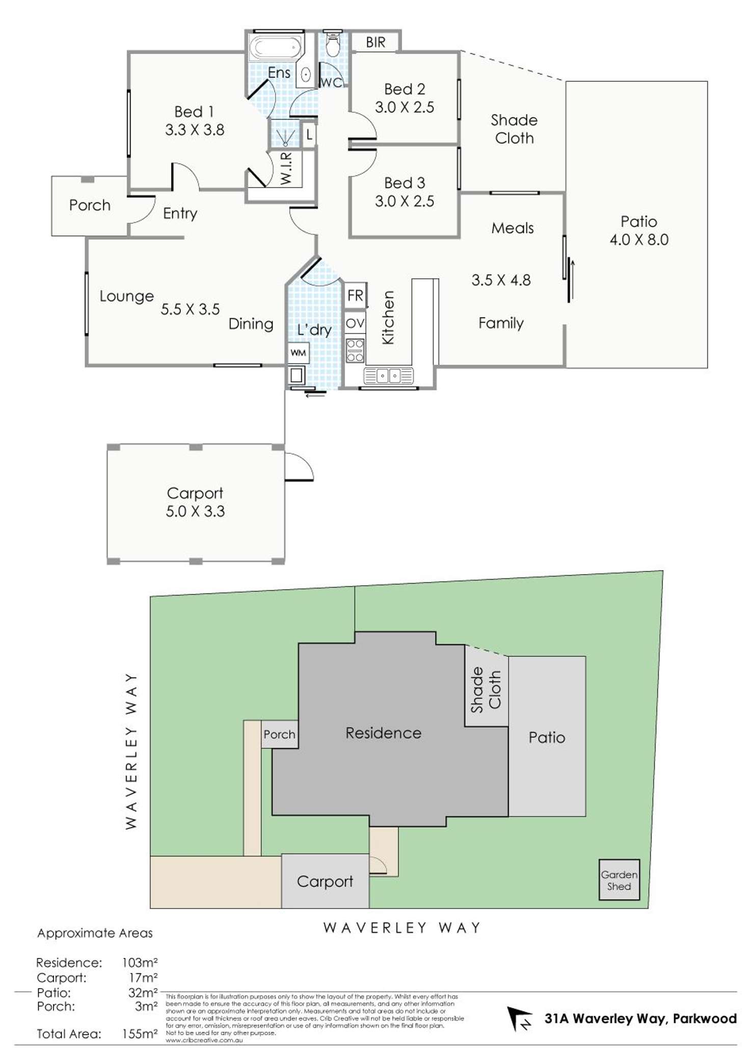 Floorplan of Homely semiDetached listing, 31A Waverley Way, Parkwood WA 6147