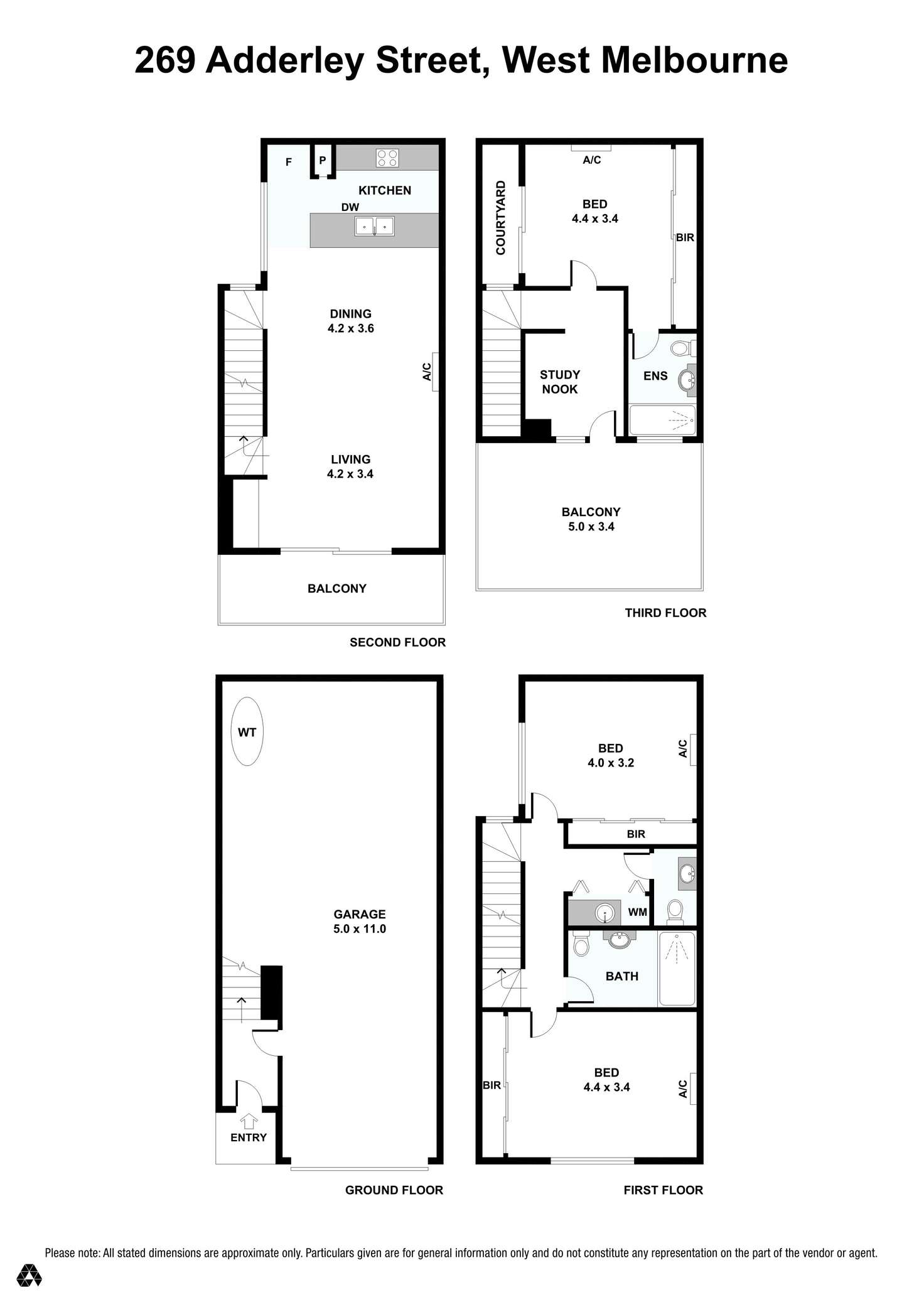 Floorplan of Homely townhouse listing, 269 Adderley Street, West Melbourne VIC 3003