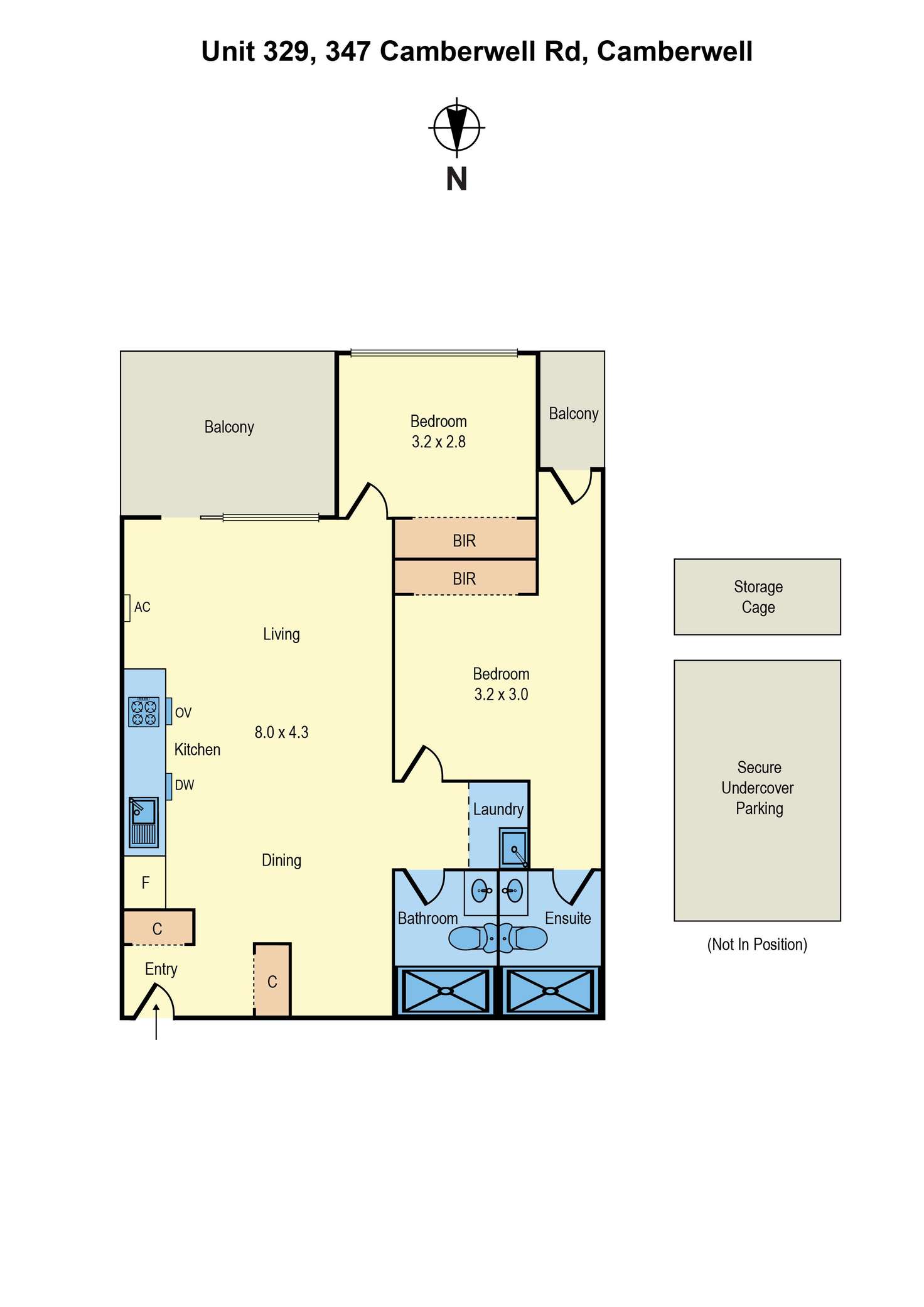 Floorplan of Homely apartment listing, 329/347 Camberwell Road, Camberwell VIC 3124