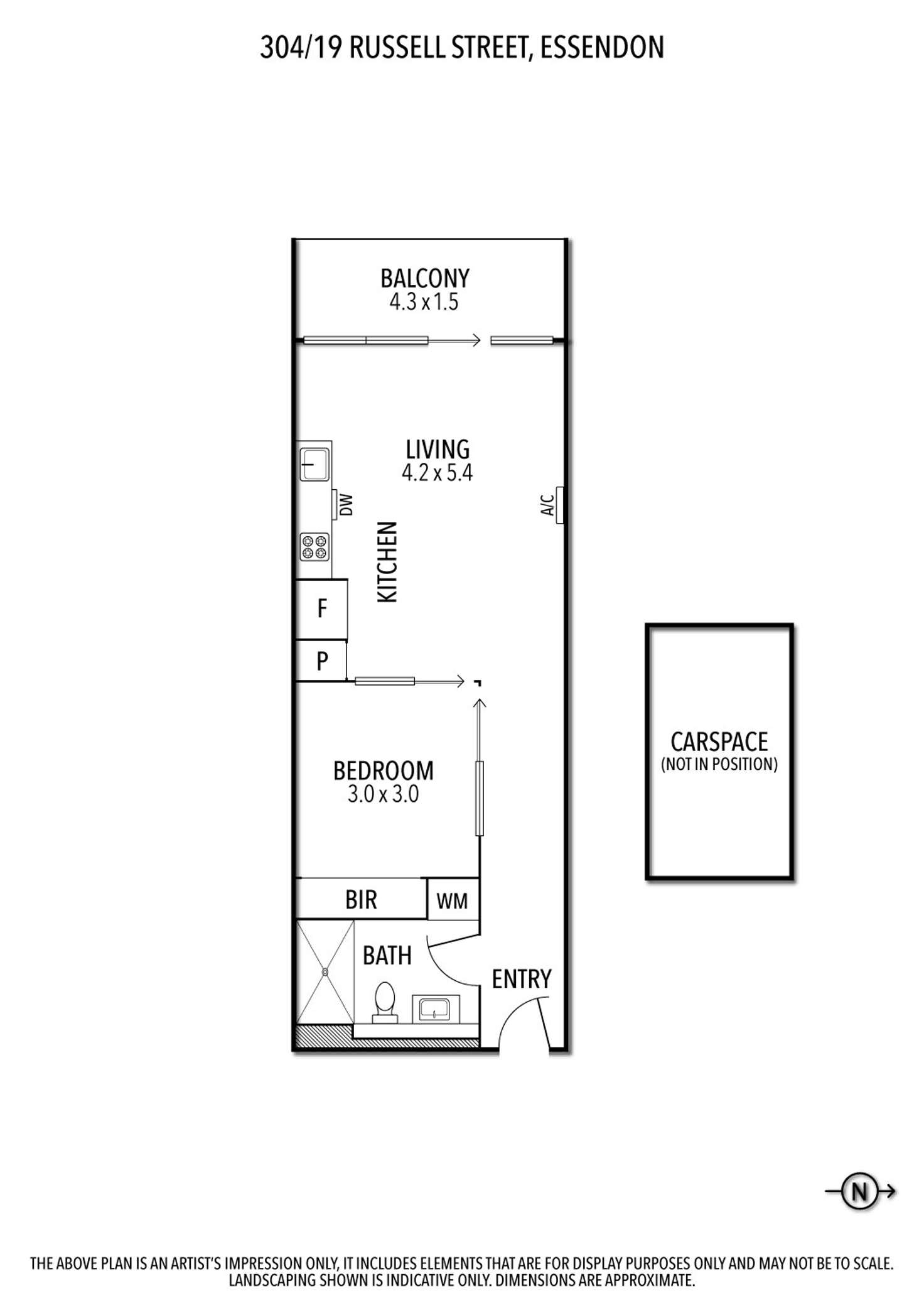 Floorplan of Homely apartment listing, 304/19 Russell Street, Essendon VIC 3040