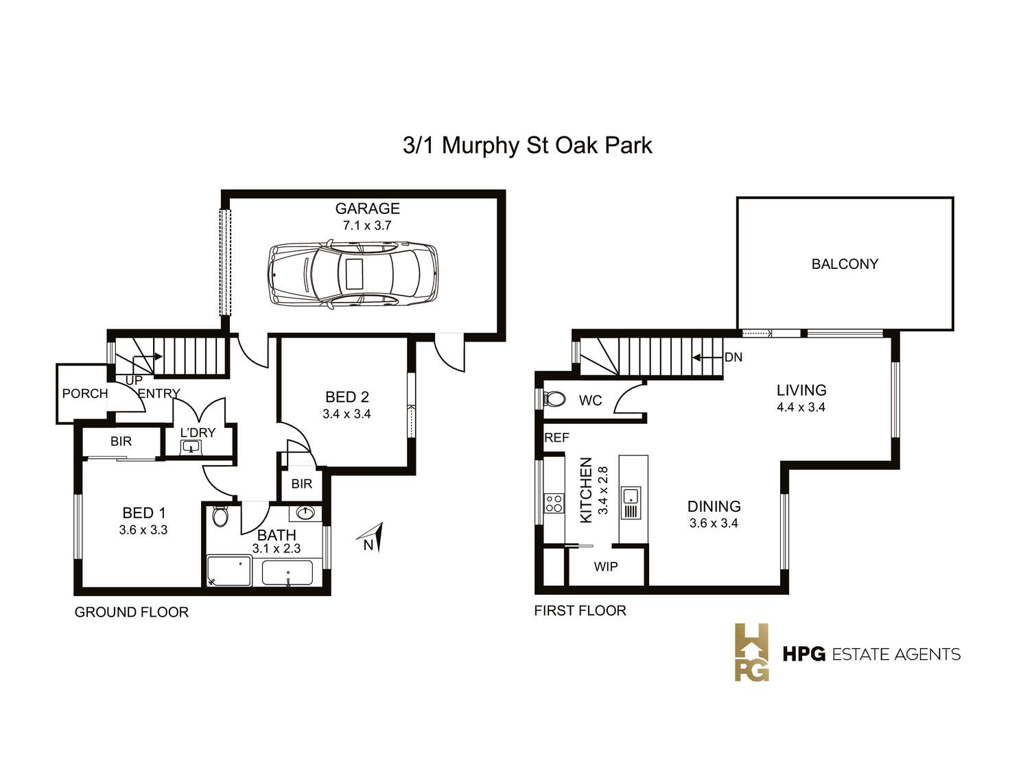 Floorplan of Homely unit listing, 3/1 Murphy Street, Oak Park VIC 3046