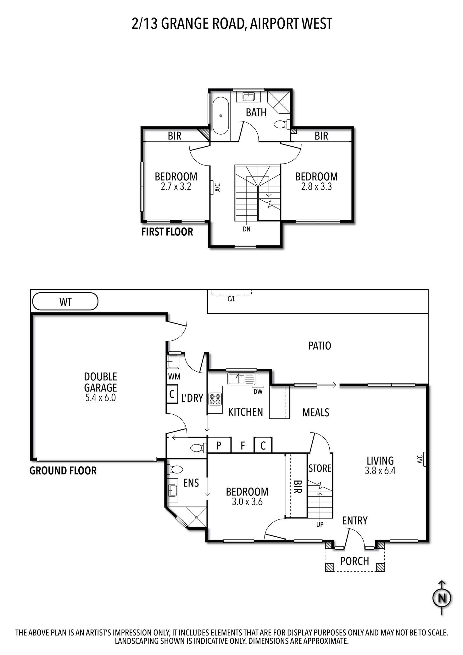 Floorplan of Homely townhouse listing, 2/13 Grange Road, Airport West VIC 3042