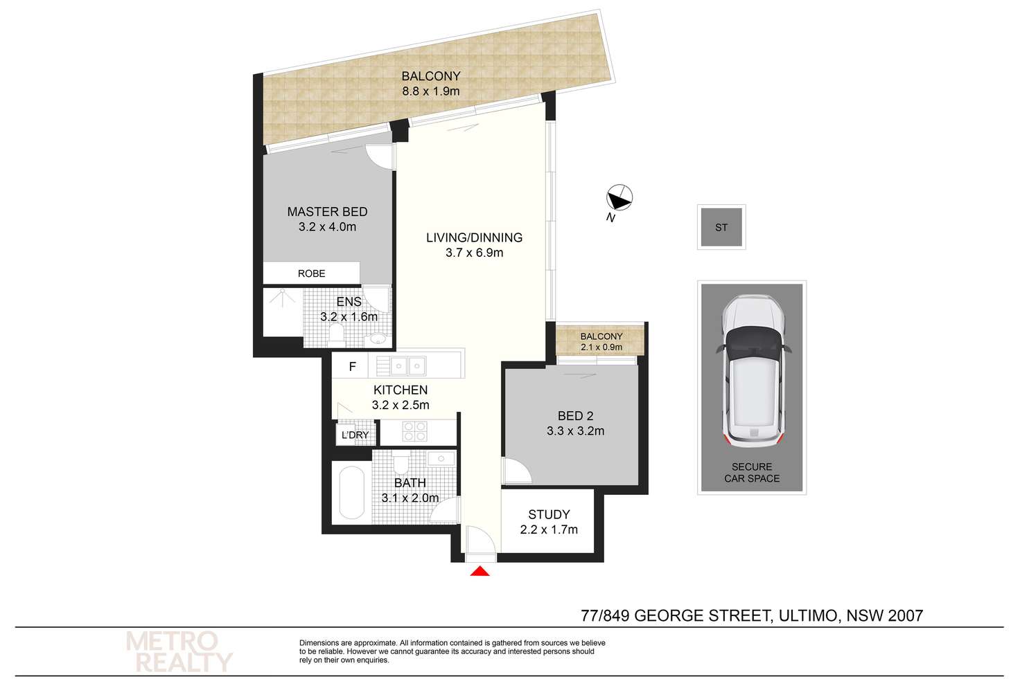 Floorplan of Homely apartment listing, 77/849 George Street, Ultimo NSW 2007