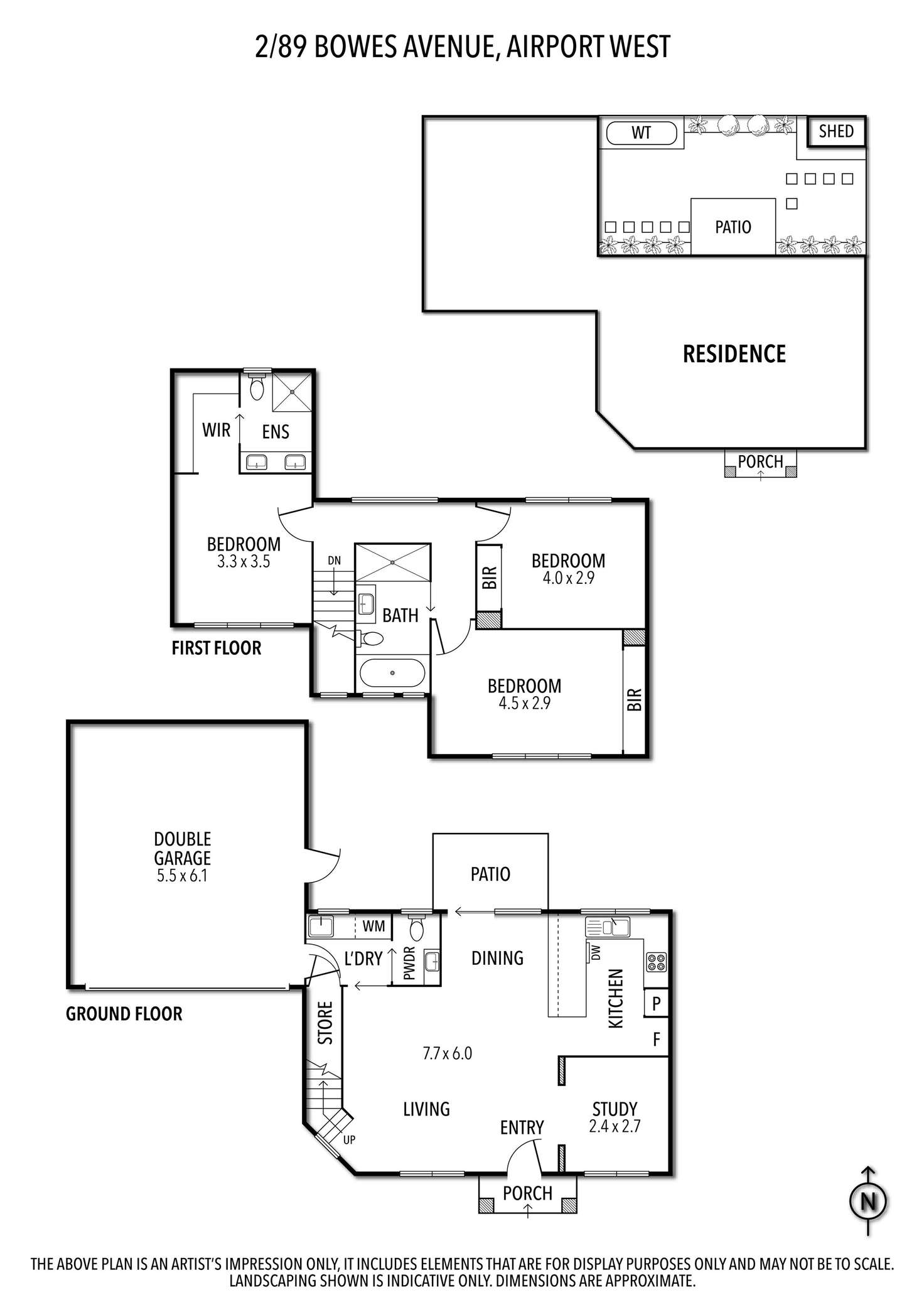 Floorplan of Homely townhouse listing, 2/89 Bowes Avenue, Airport West VIC 3042